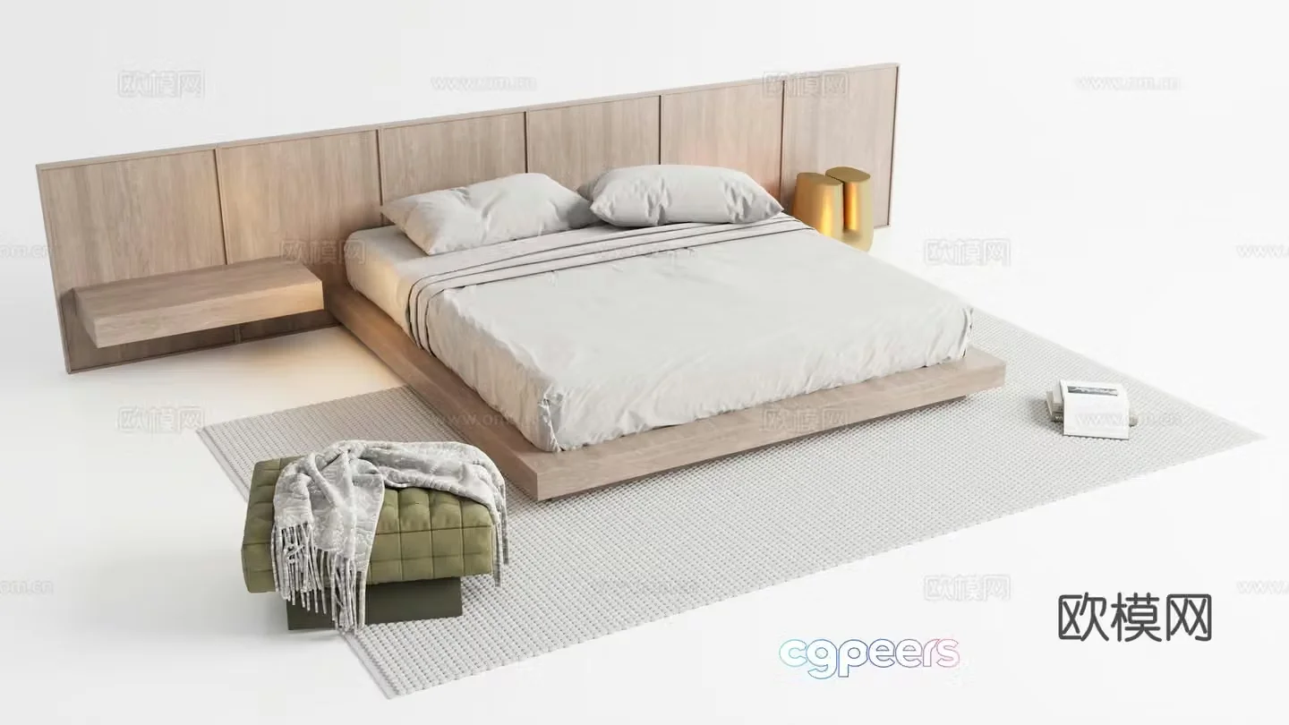 Double bed Master bedroom Single bed Bedroom 3d model