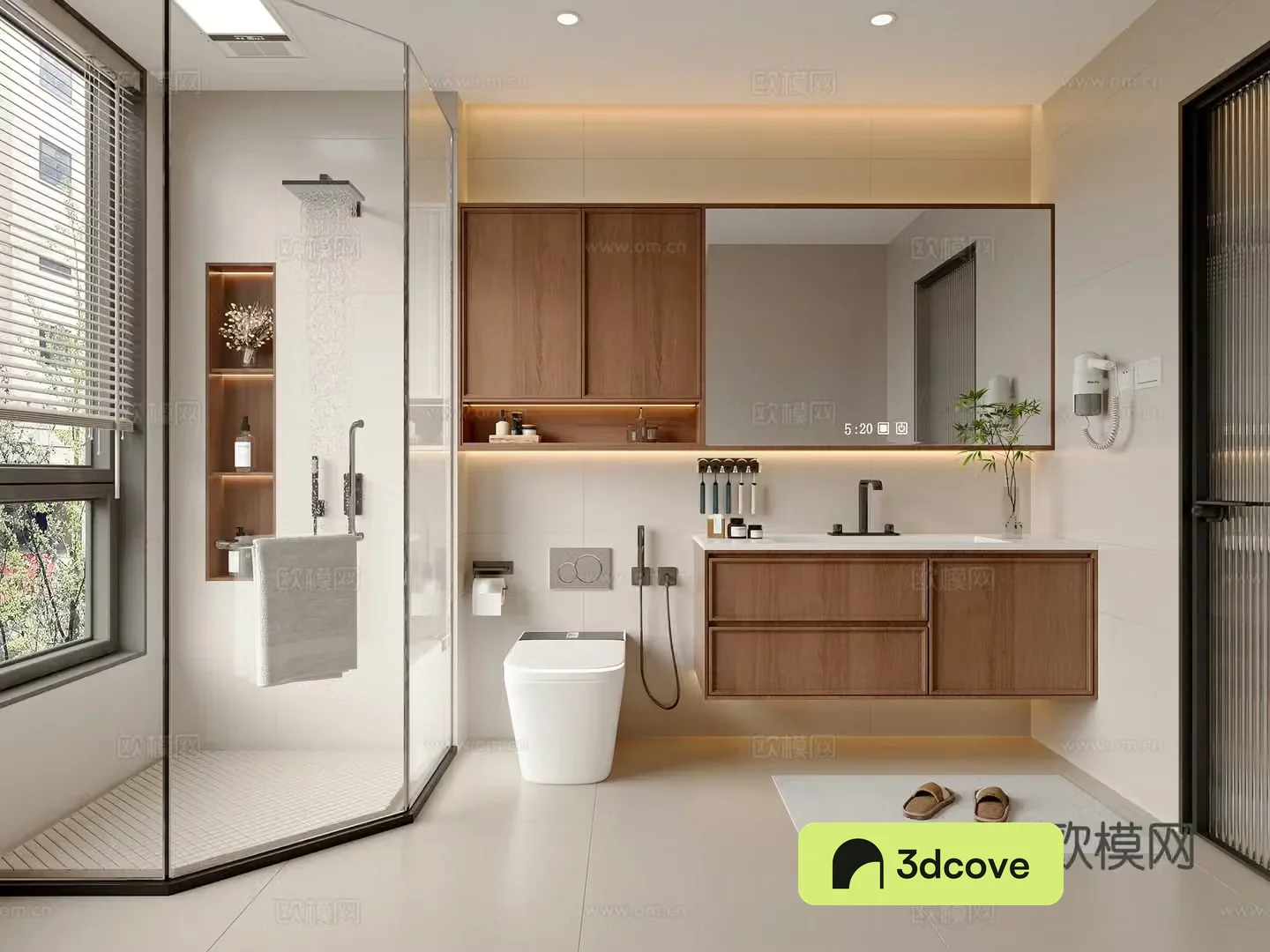Middle style bathroom 3d model