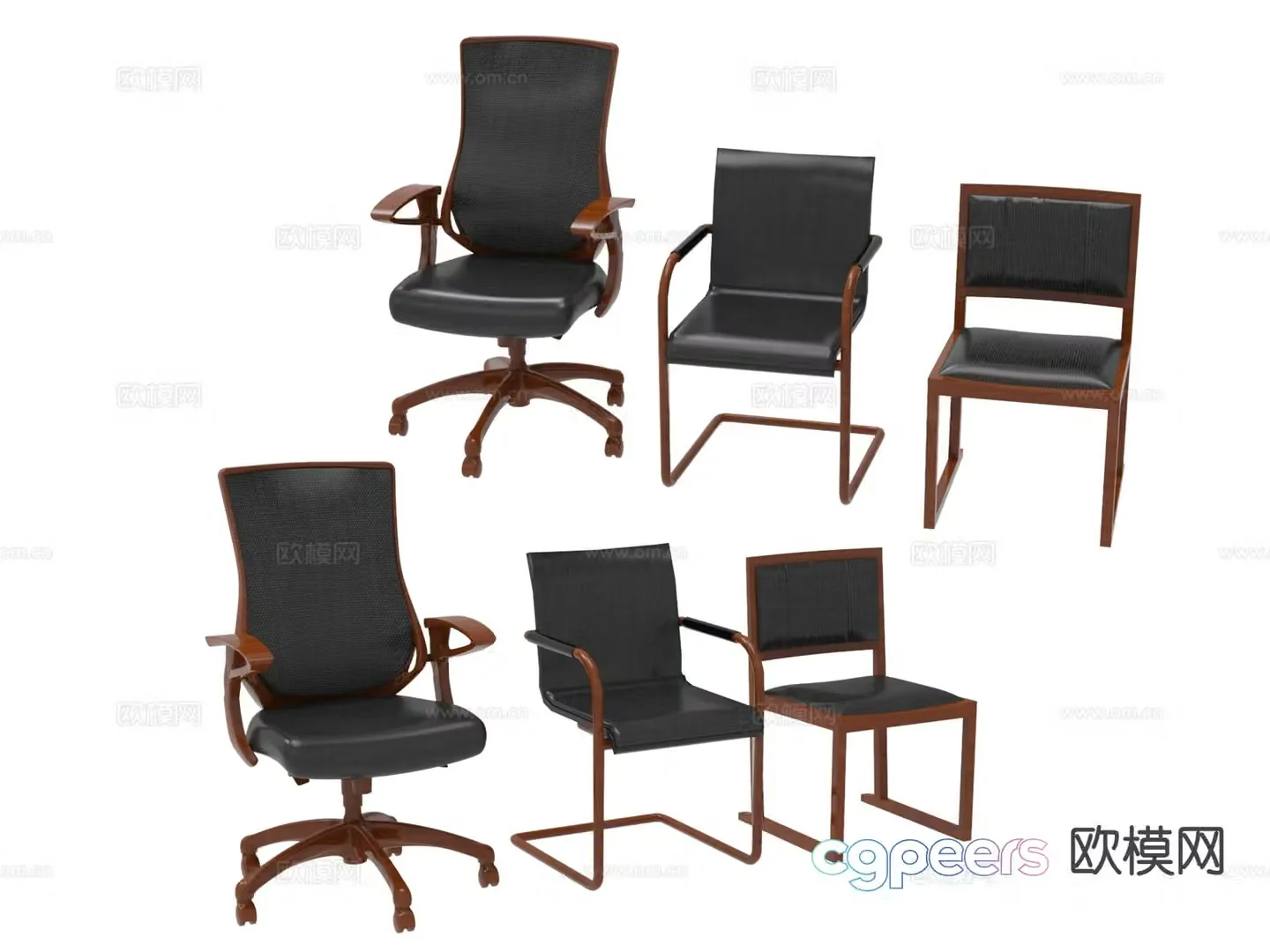 Modern office chair shift chair staff chair 3d model