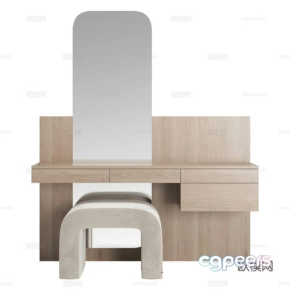 Dressing table stool 3d model