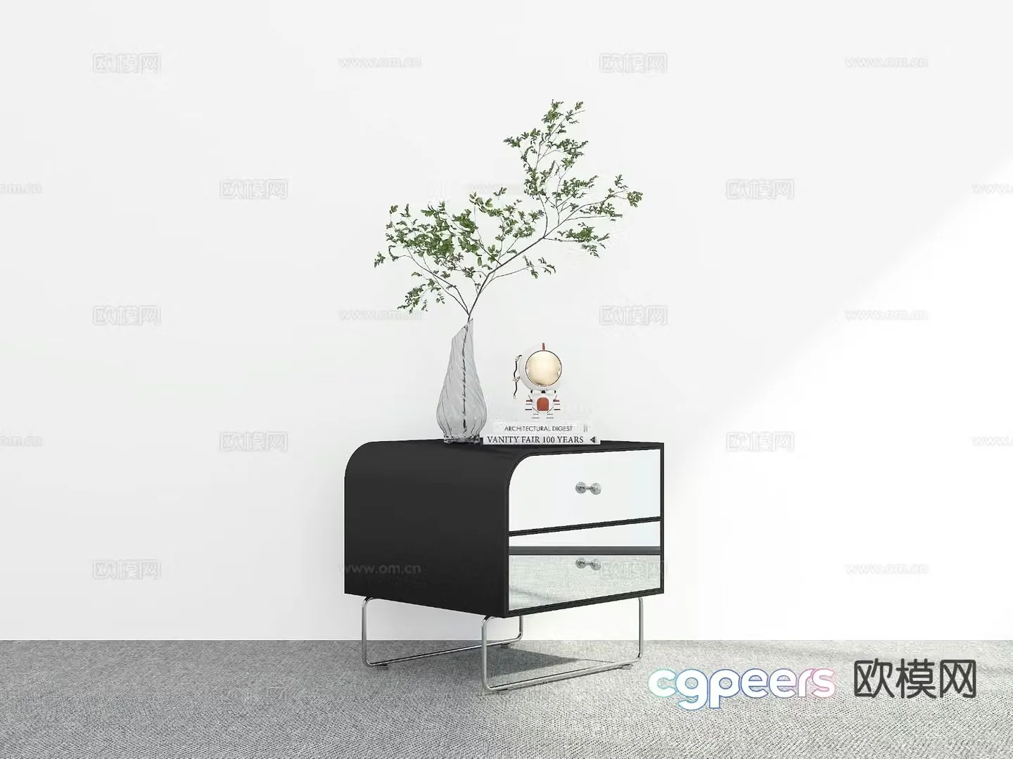 Modern bedside table 3d model