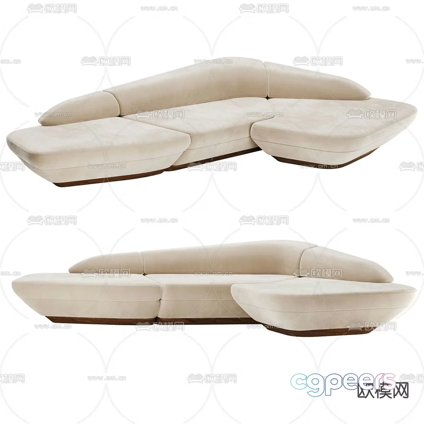 Wonatti special-shaped sofa multi-person sofa 3d model