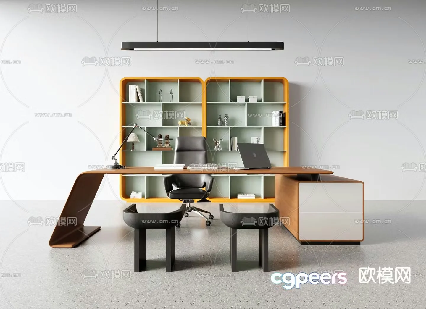 Modern office desk executive desk 3d model