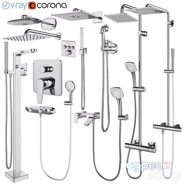 3ds Max Free – Faucets and shower systems Grohe and IDEAL standard set 146
