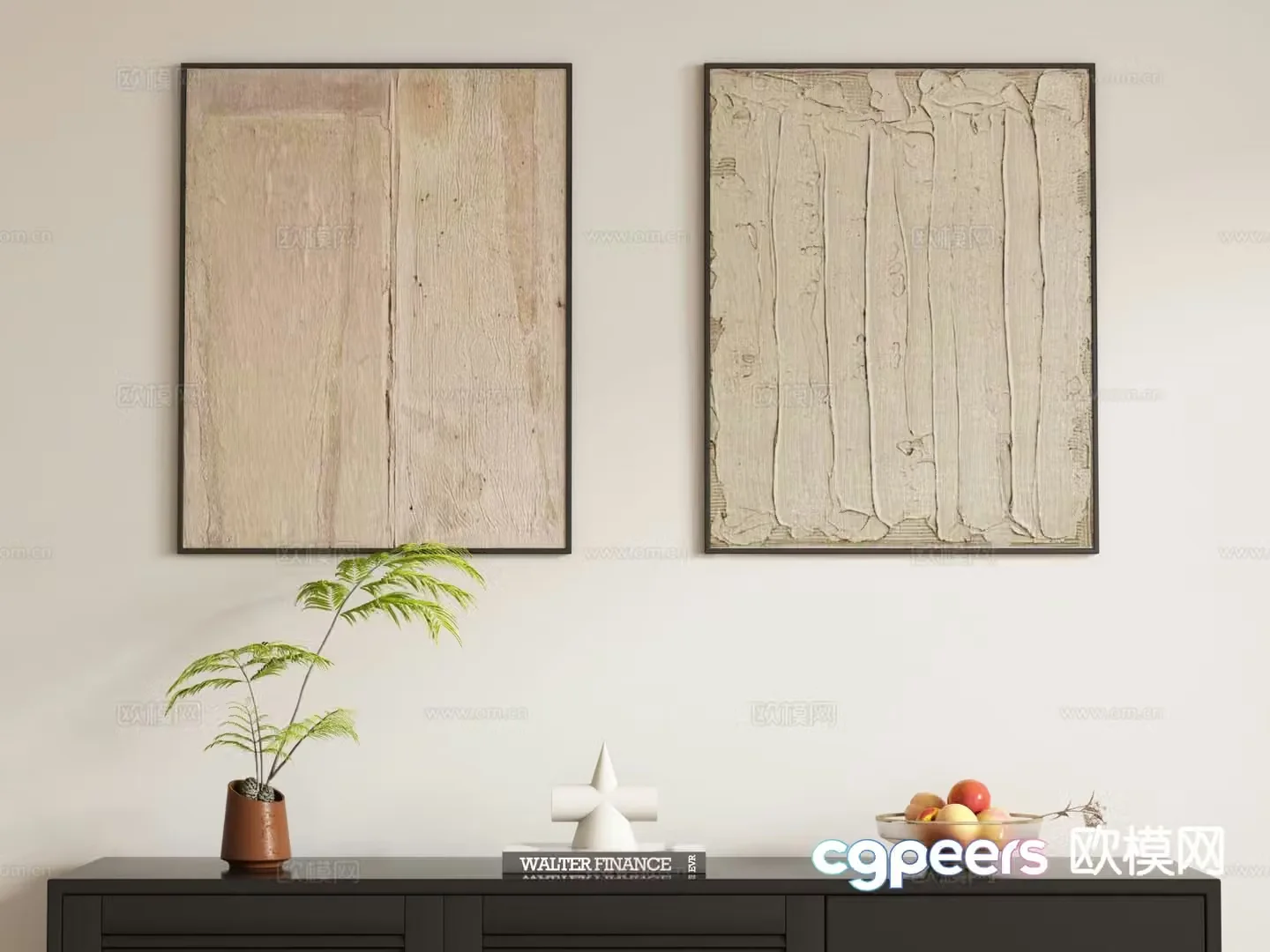 Medieval style hanging painting decorative painting 3d model