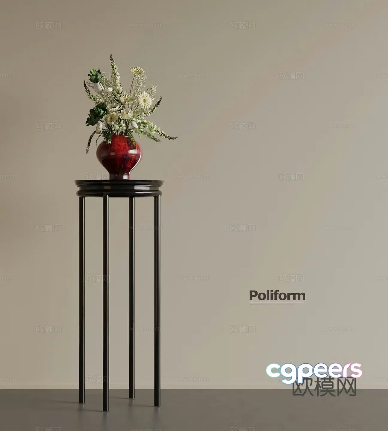 New Chinese vase flower stand 3D model