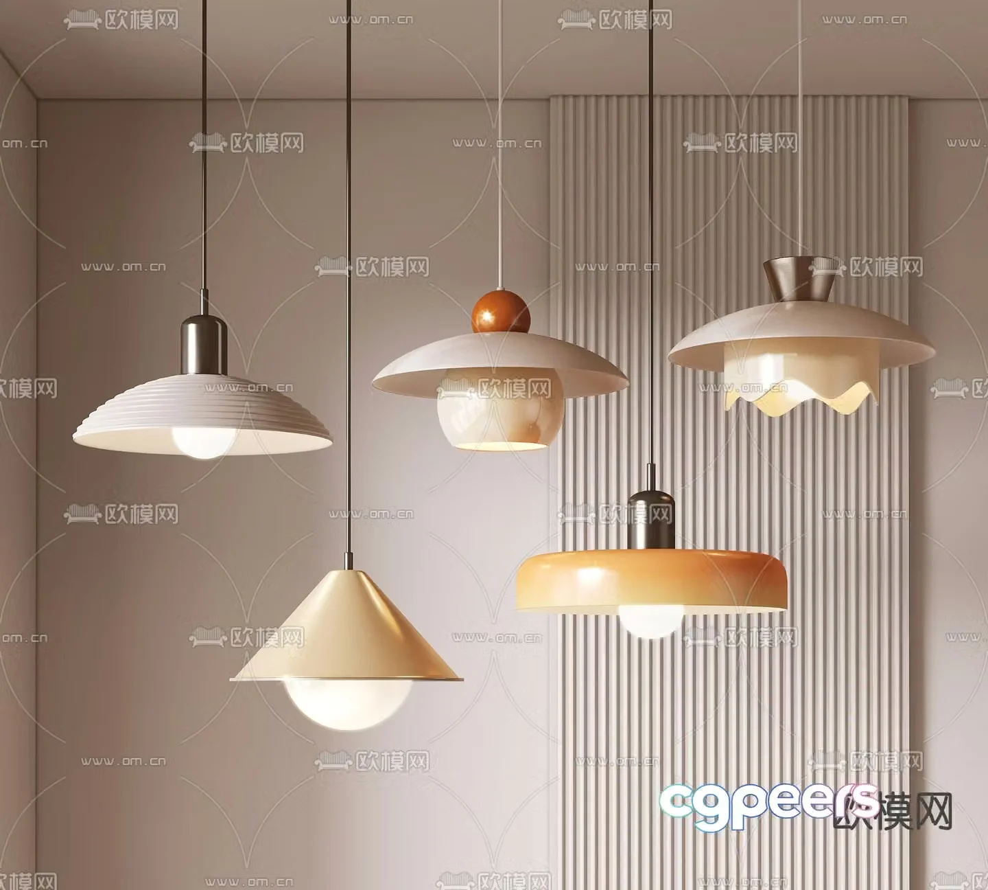Nordic chandelier simple small chandelier 3d model