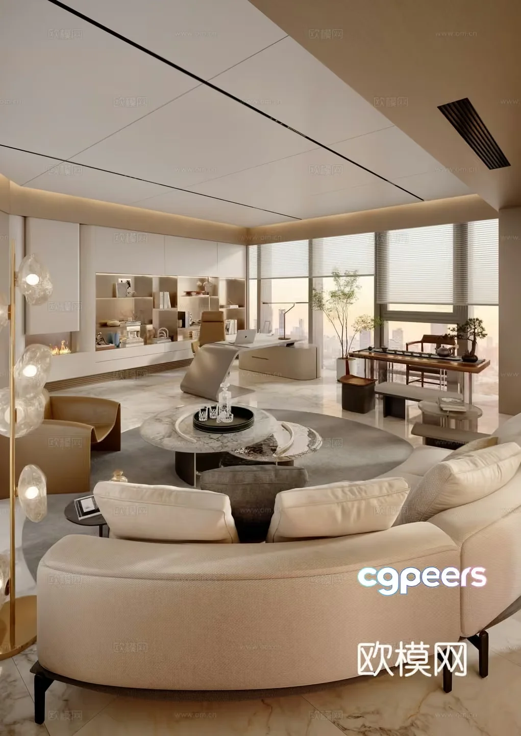Modern Living Room 3D Model – 21067 – VRAY Render