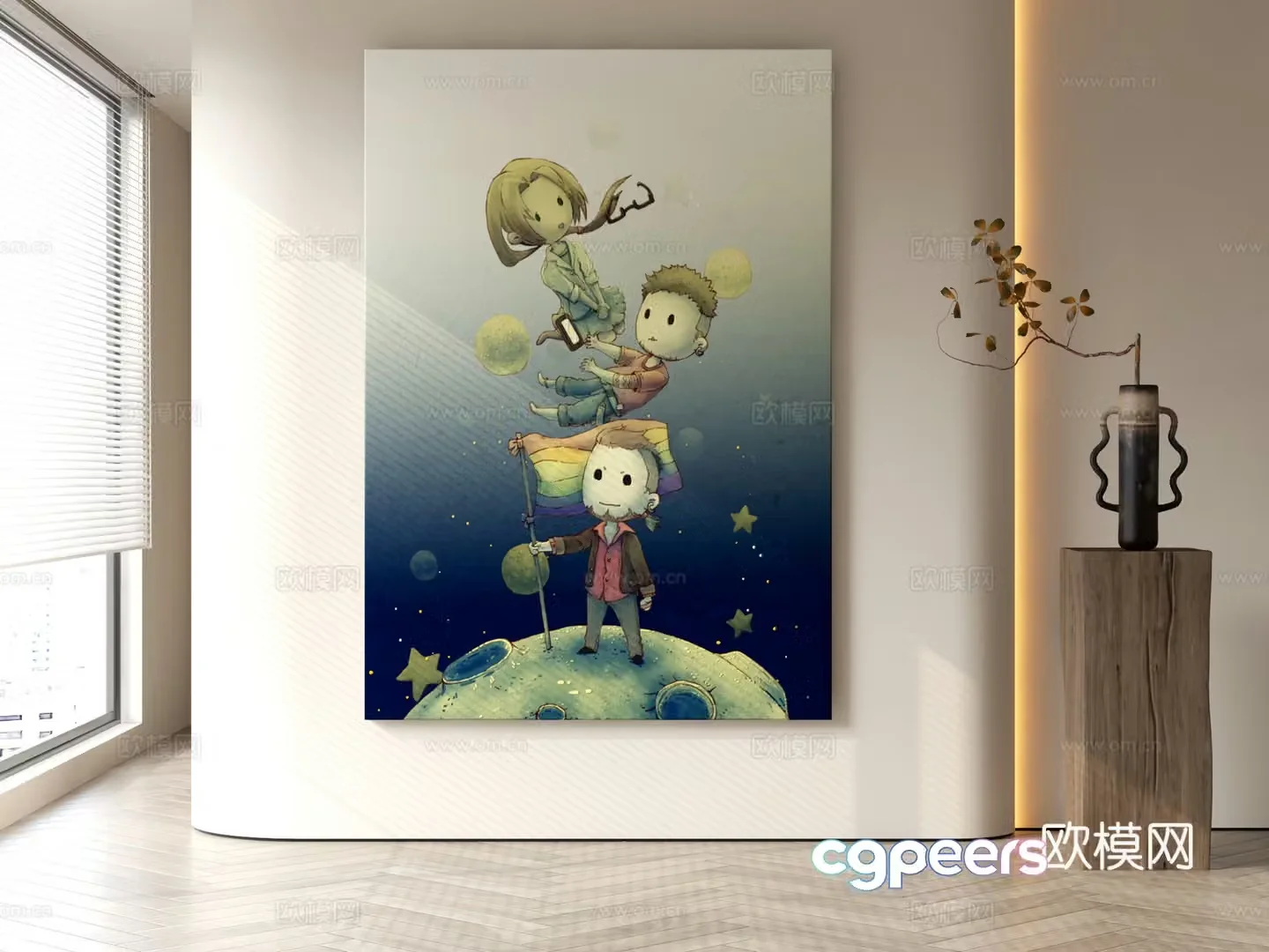 Modern style decorative painting 3d model