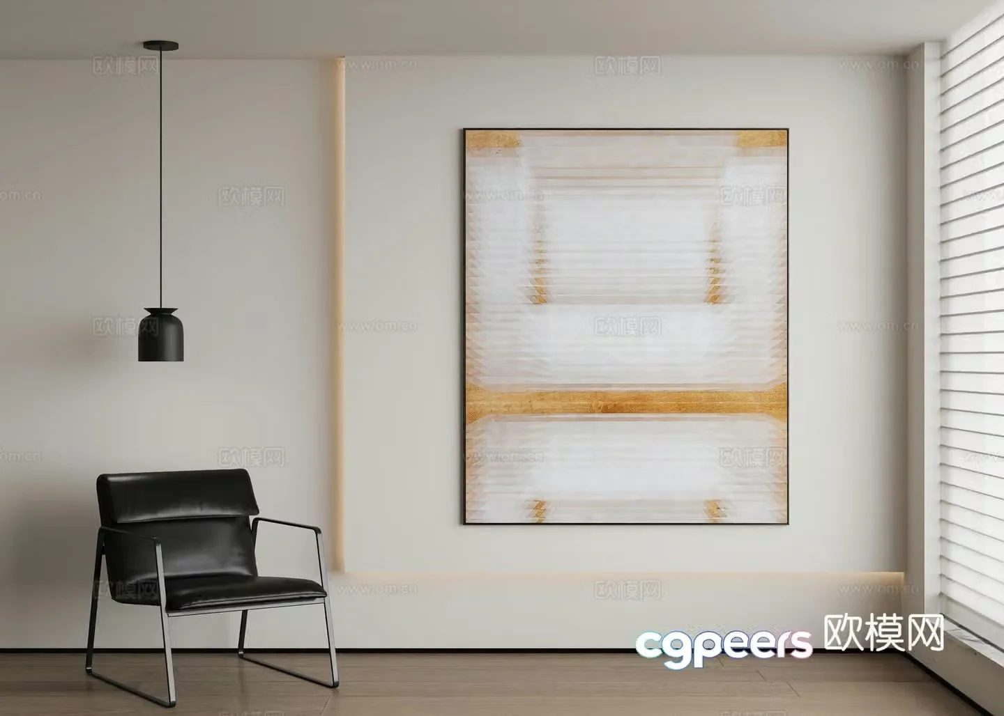 Modern abstract painting decorative painting 3d model