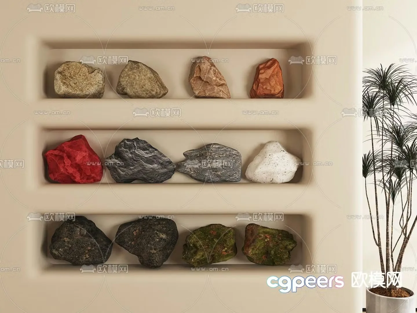 stone rock landscape stone 3d model