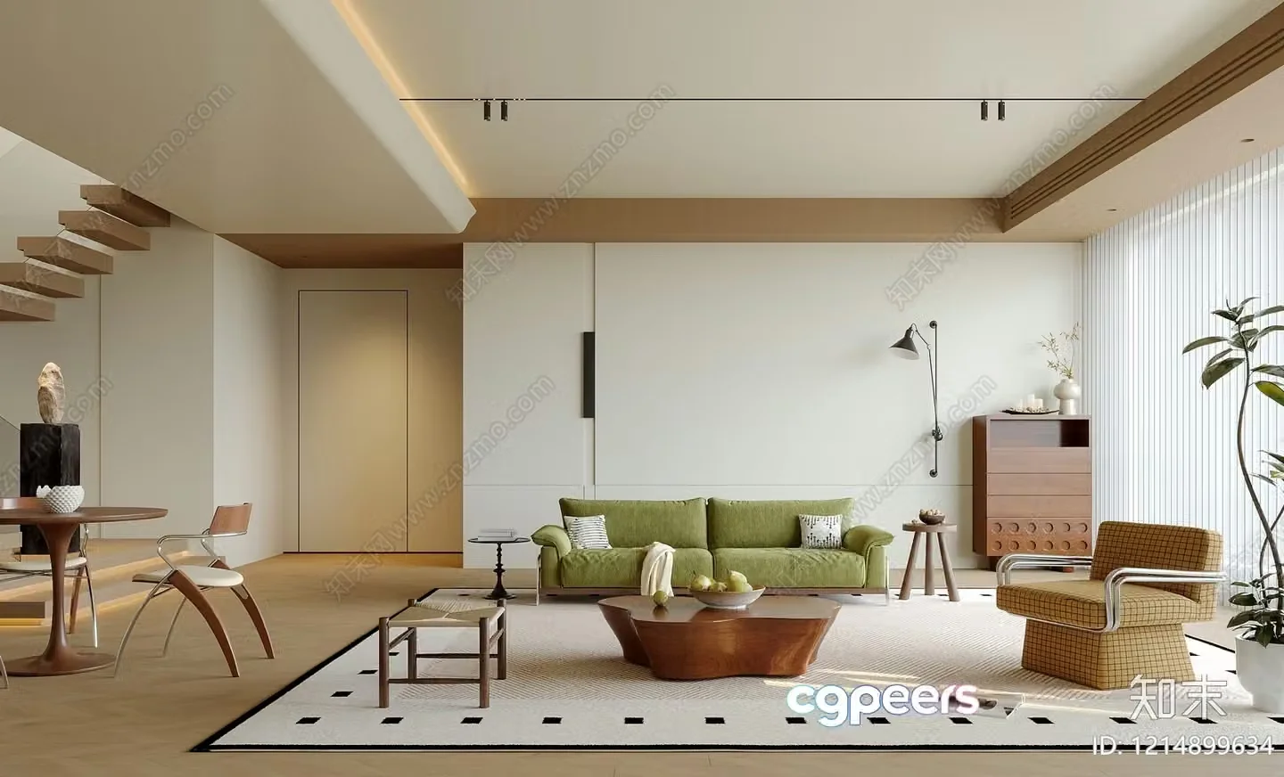 Modern Living Room 3D Model – 6941 – VRAY Render