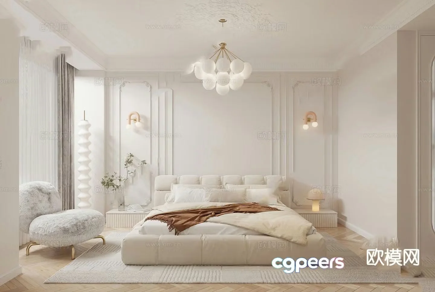 French bedroom master bedroom 3d model
