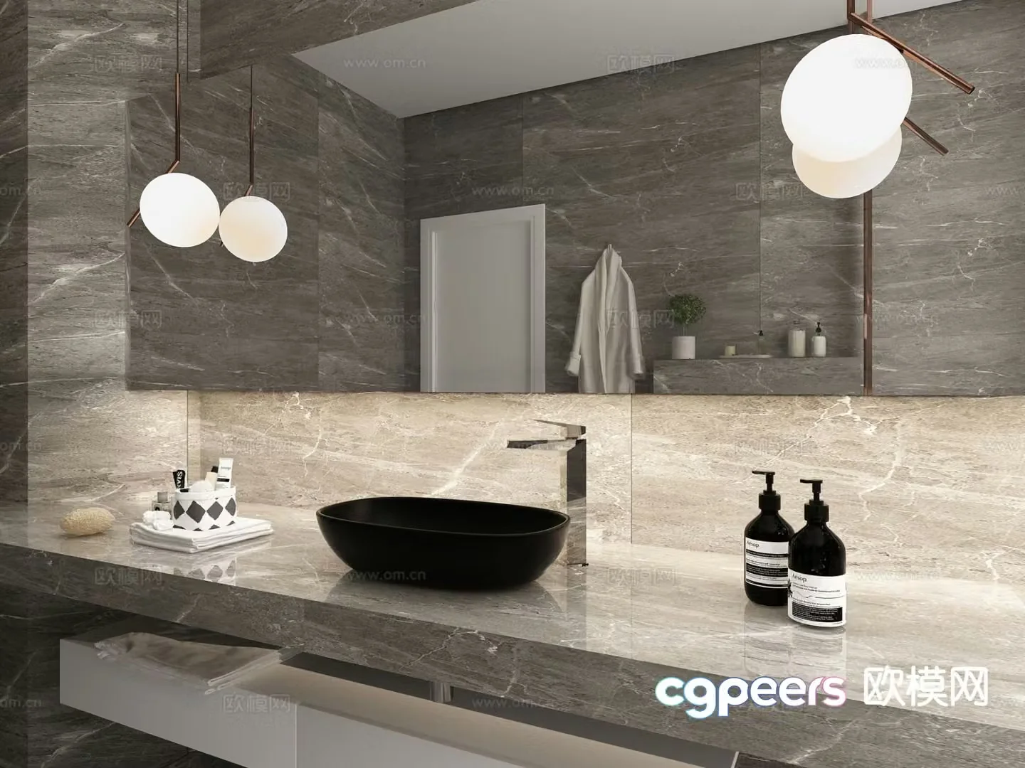 Modern bathroom toilet 3d model