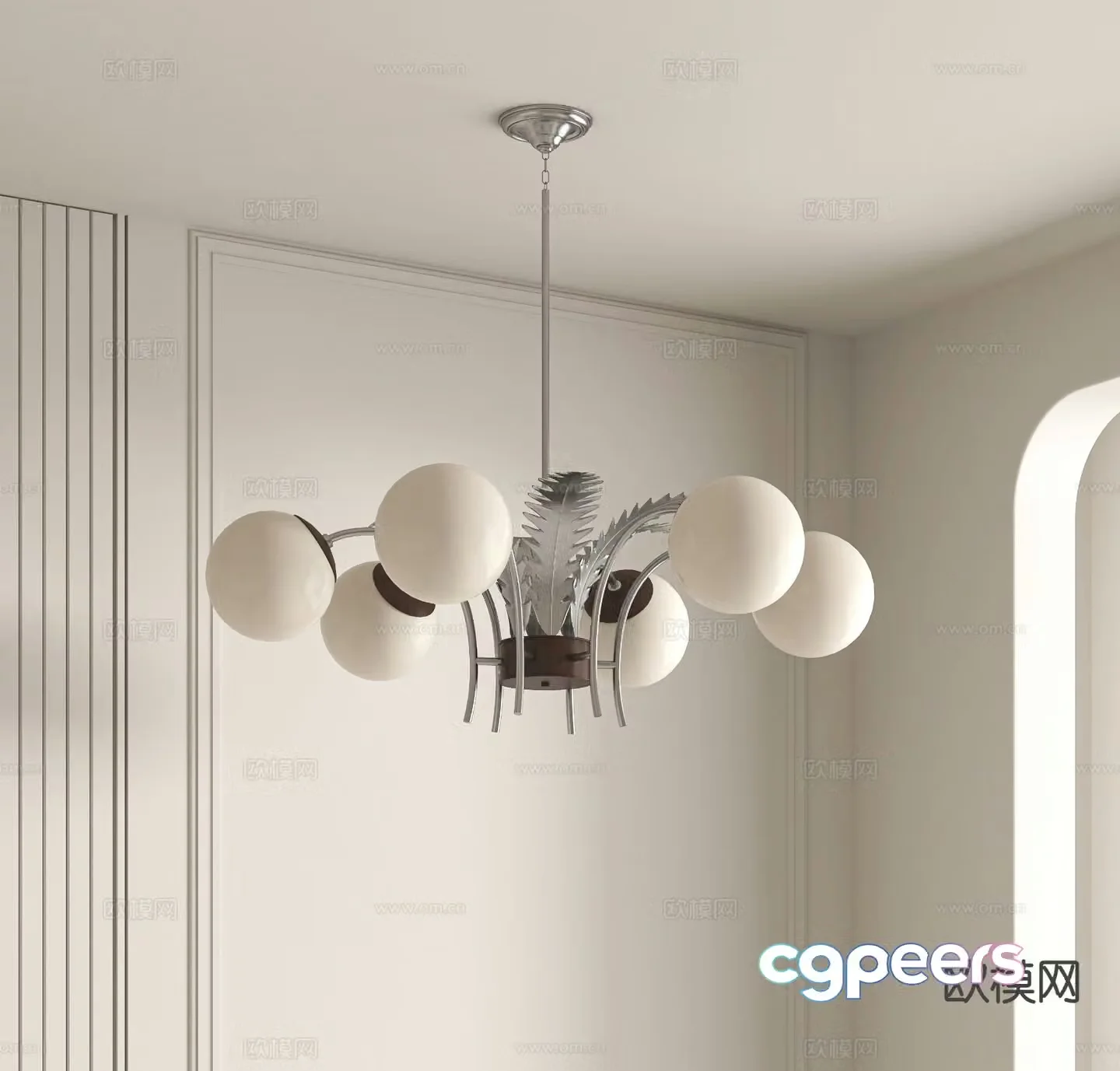 Medieval style chandelier 3d model