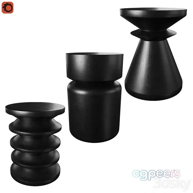 3ds Max Free – Set of coffee tables Thilde, Alban, Sujua