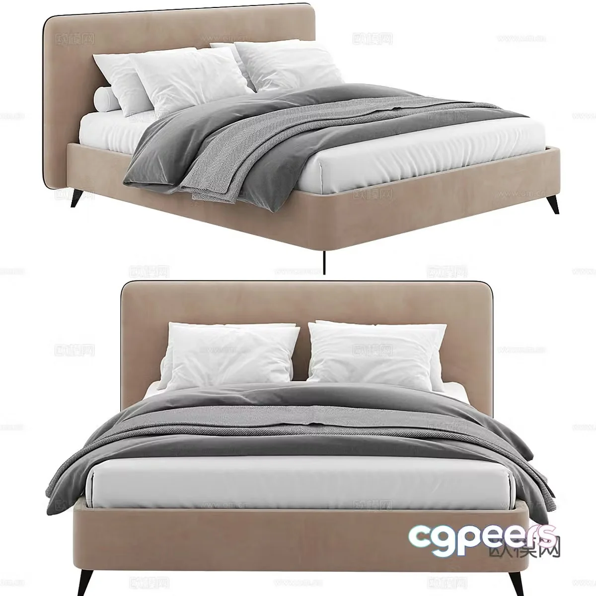 Double bed 3d model