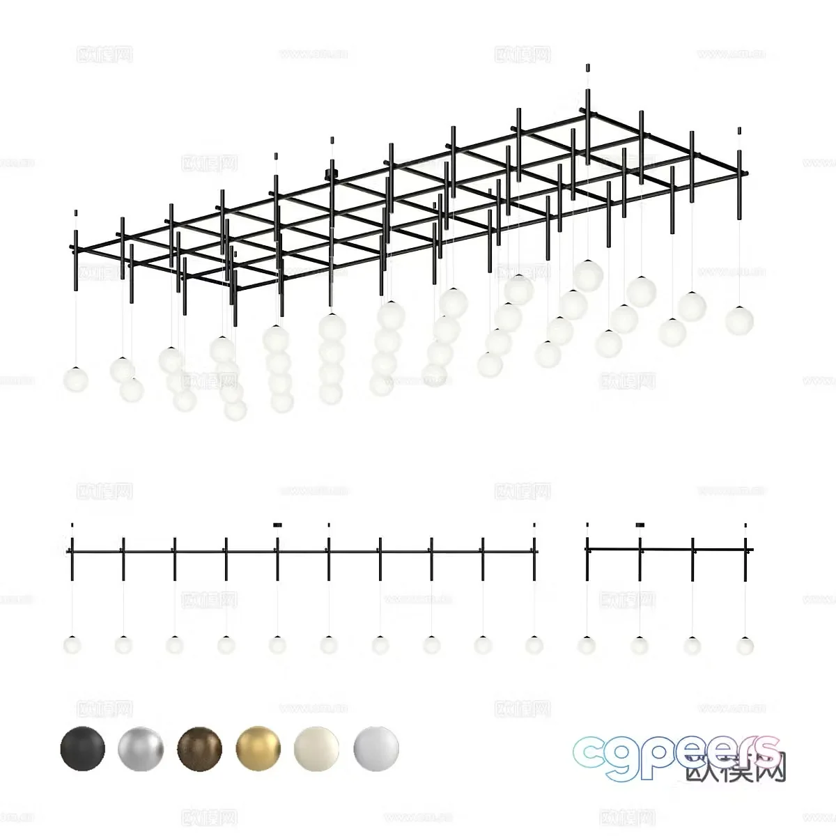 Modern minimalist chandelier geometric chandelier 3d model