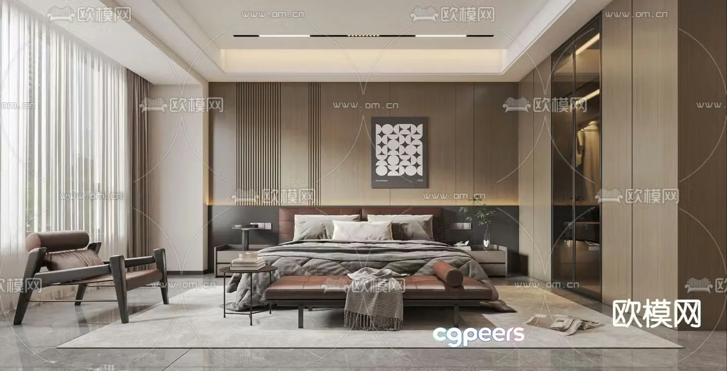 Italian bedroom master bedroom master room 3d model