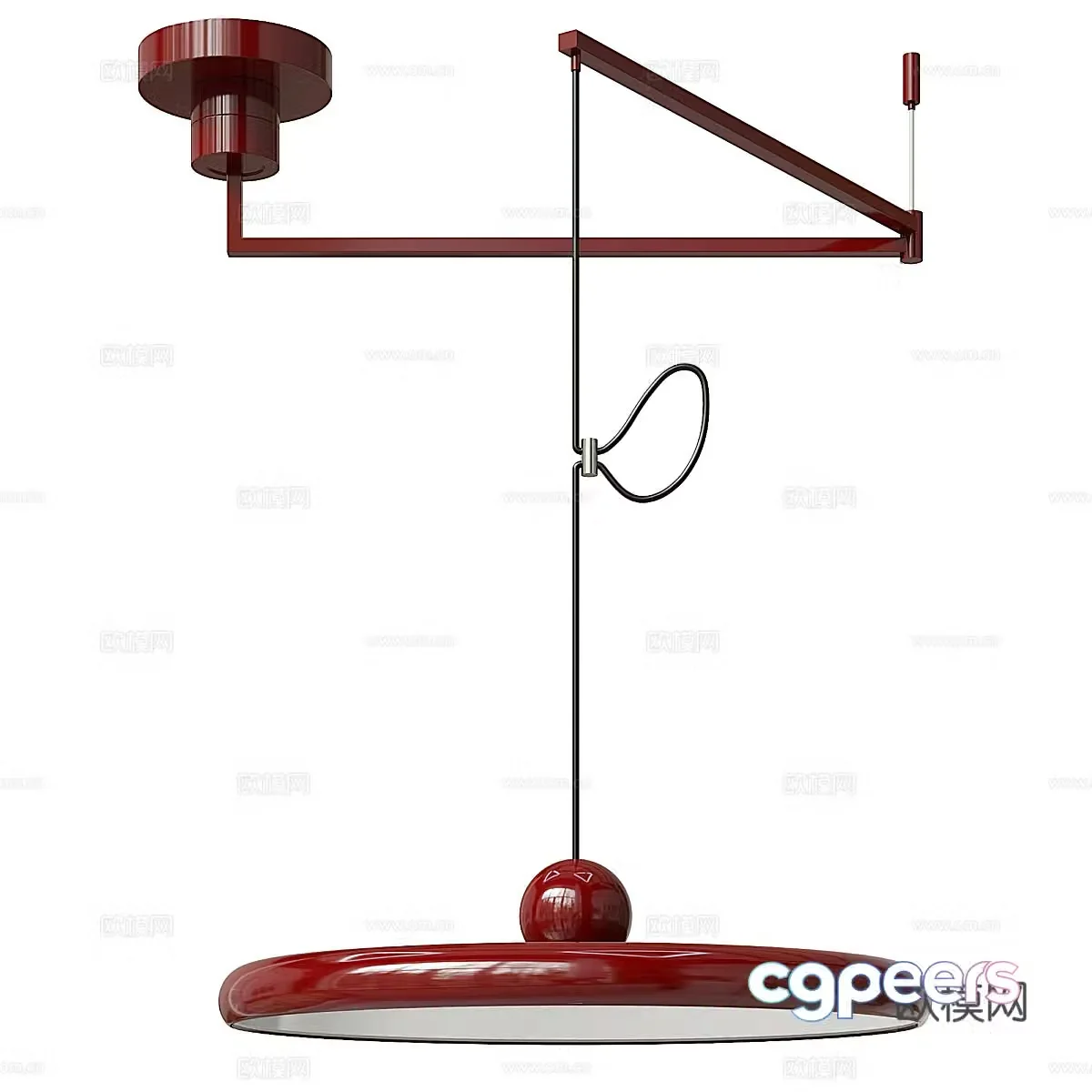 Modern Italian minimalist disc decorative chandelier 3d model