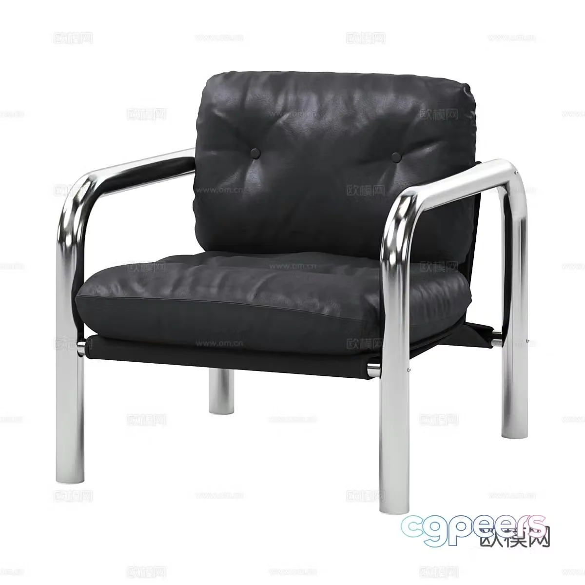 Modern Italian minimalist leather armchair 3d model