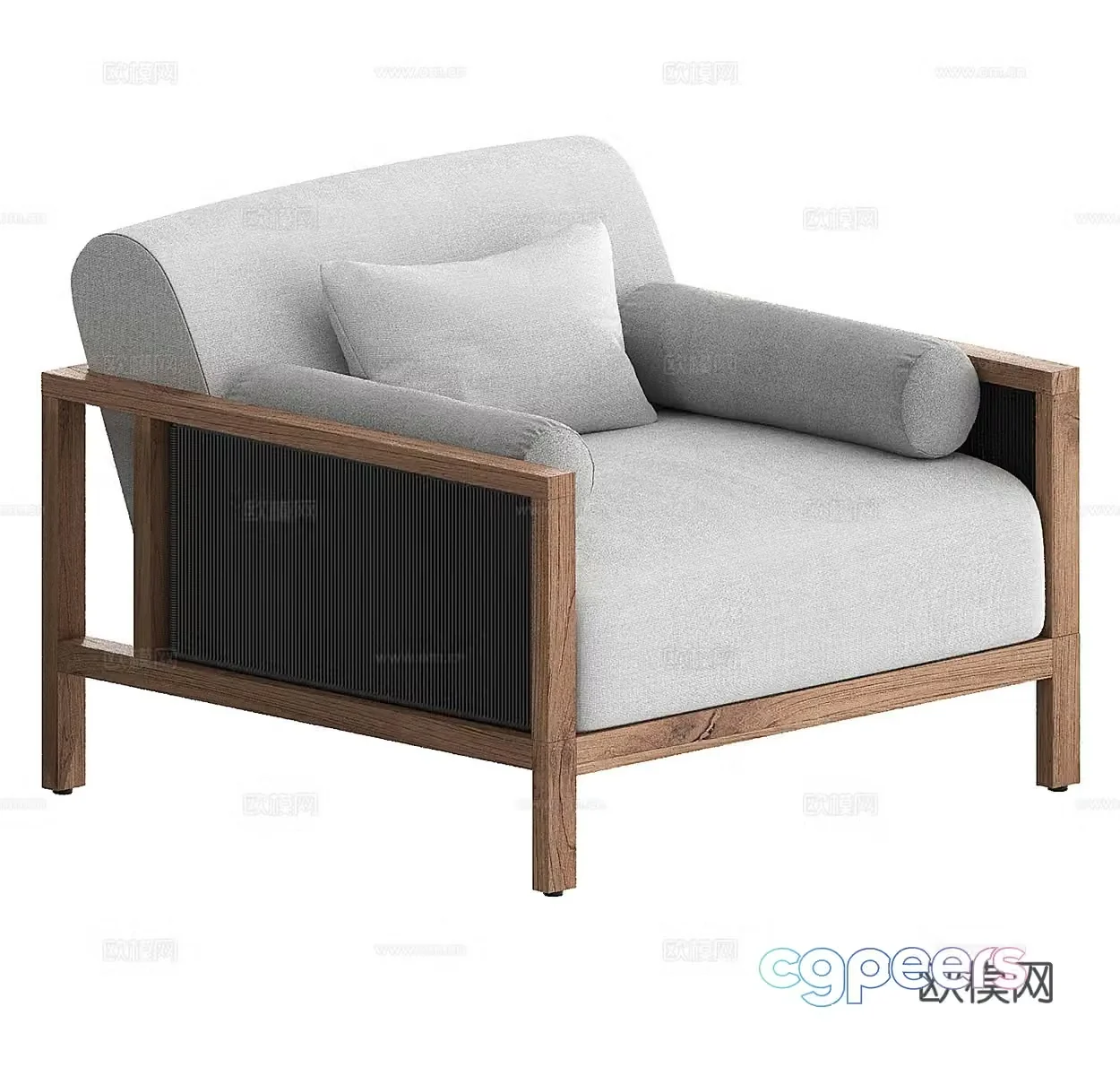 Wasabi style leisure chair courtyard leisure chair outdoor leisure chair homestay leisure chair homestay single chair 3D model