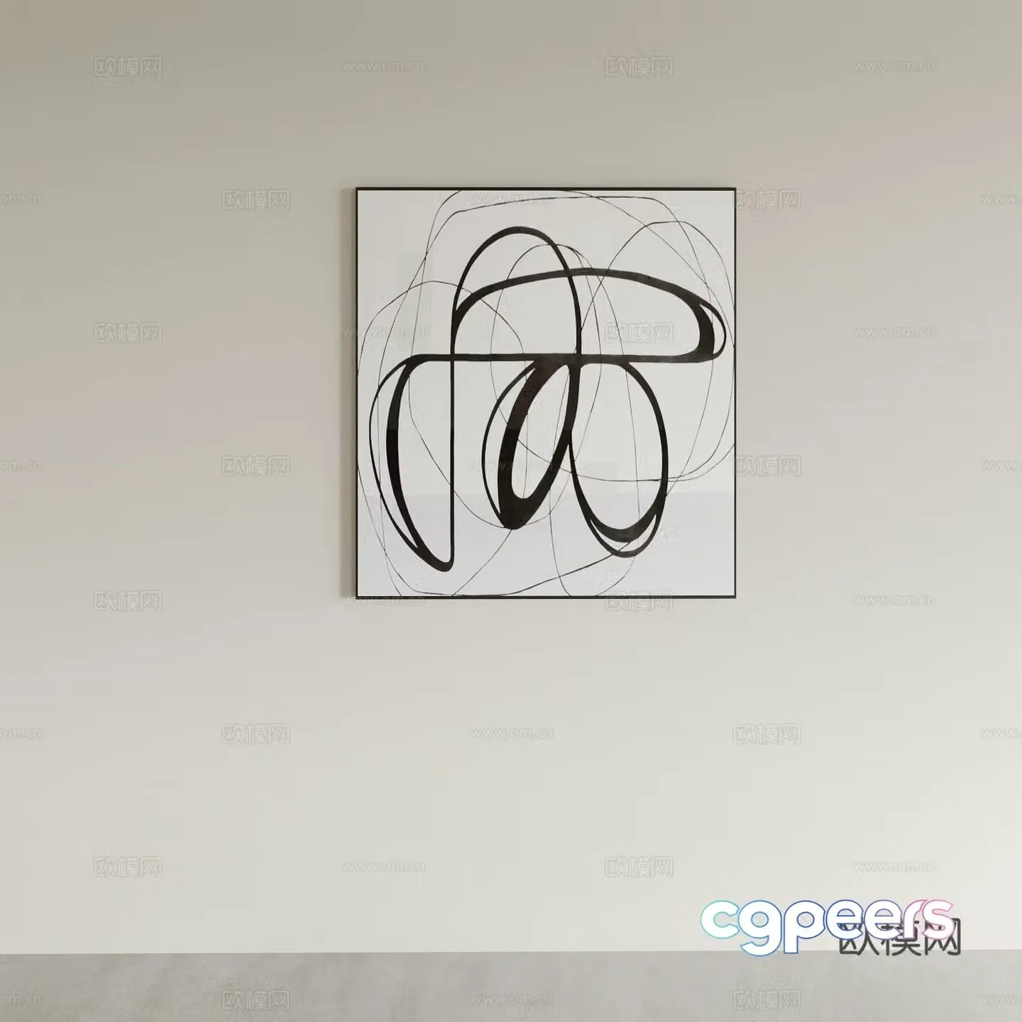 Abstract painting Hanging painting Decorative painting Art painting 3d model