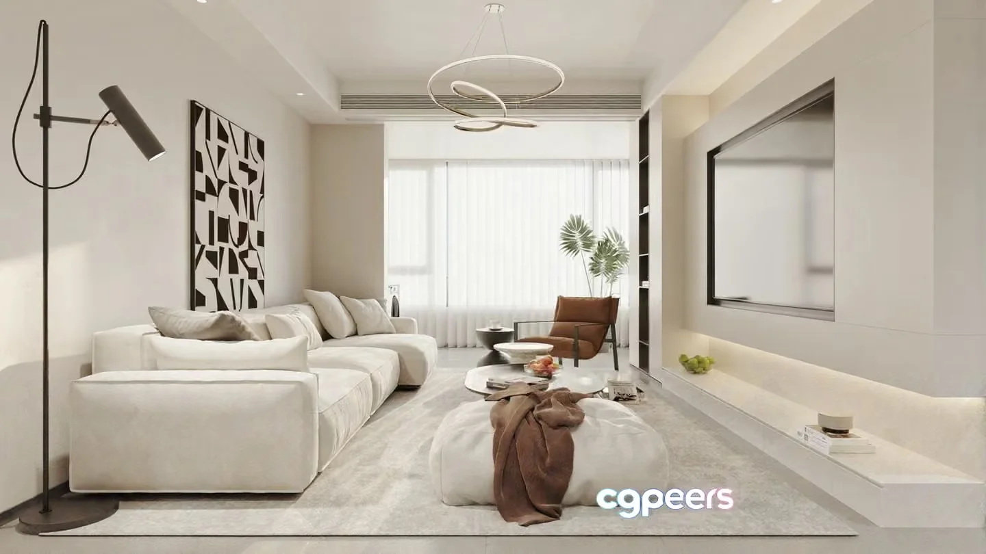 Modern Living Room 3D Model – 16965 – VRAY Render