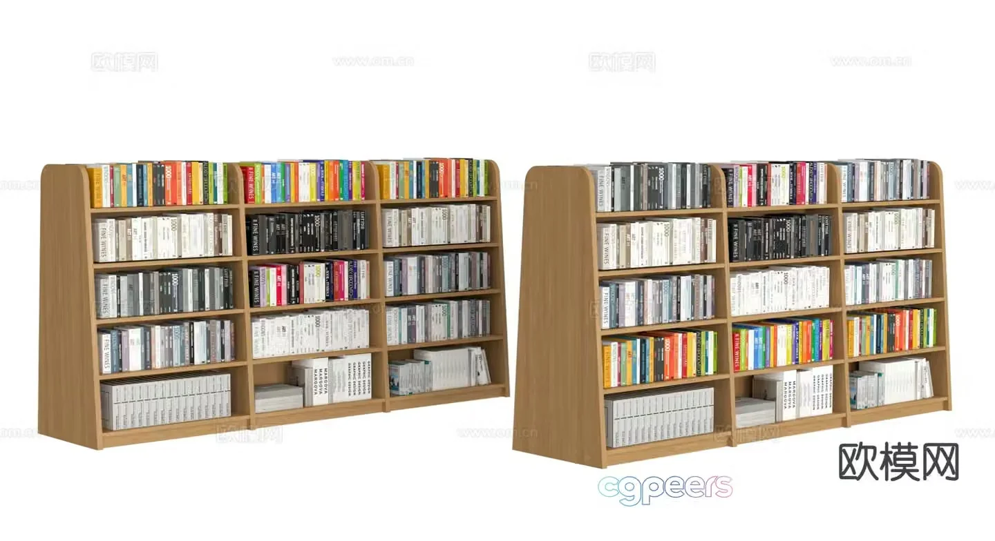 Modern bookcase showcase 3d model