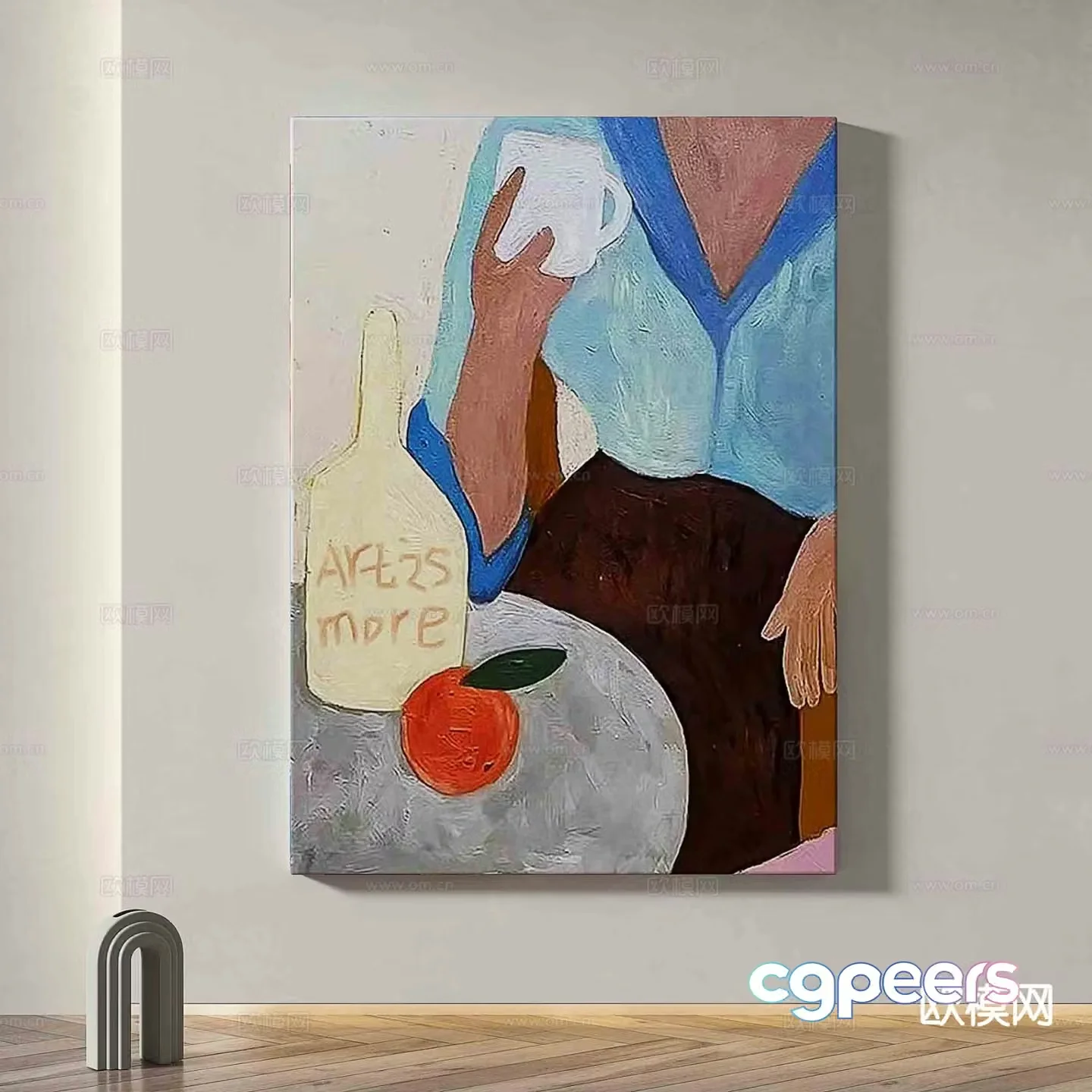 Modern art painting decorative painting 3d model