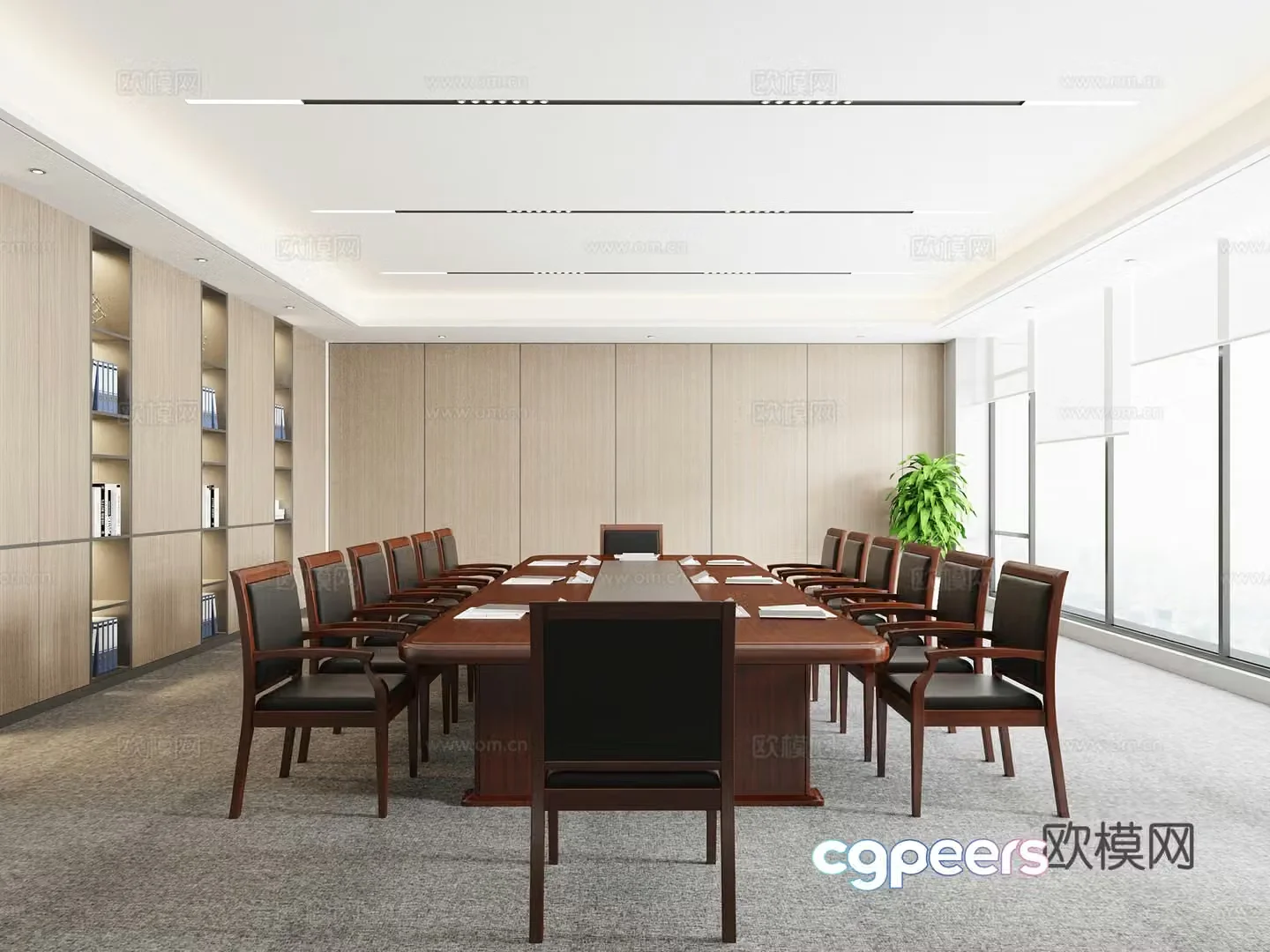 New Chinese-style conference room Government conference room Organization conference room 3D model