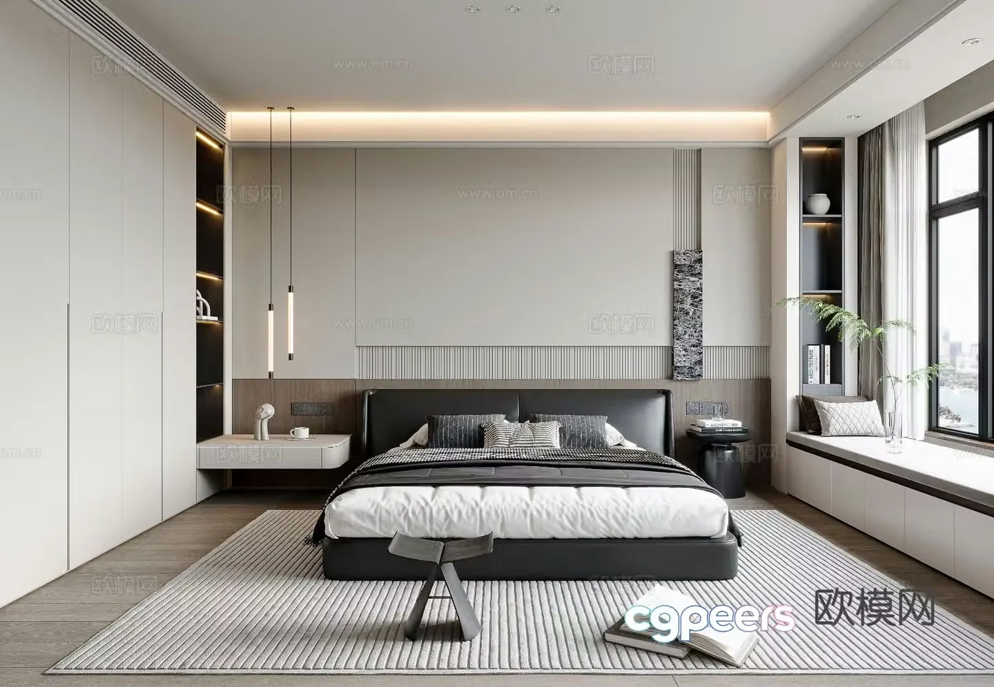 Modern bedroom master bedroom 3d model
