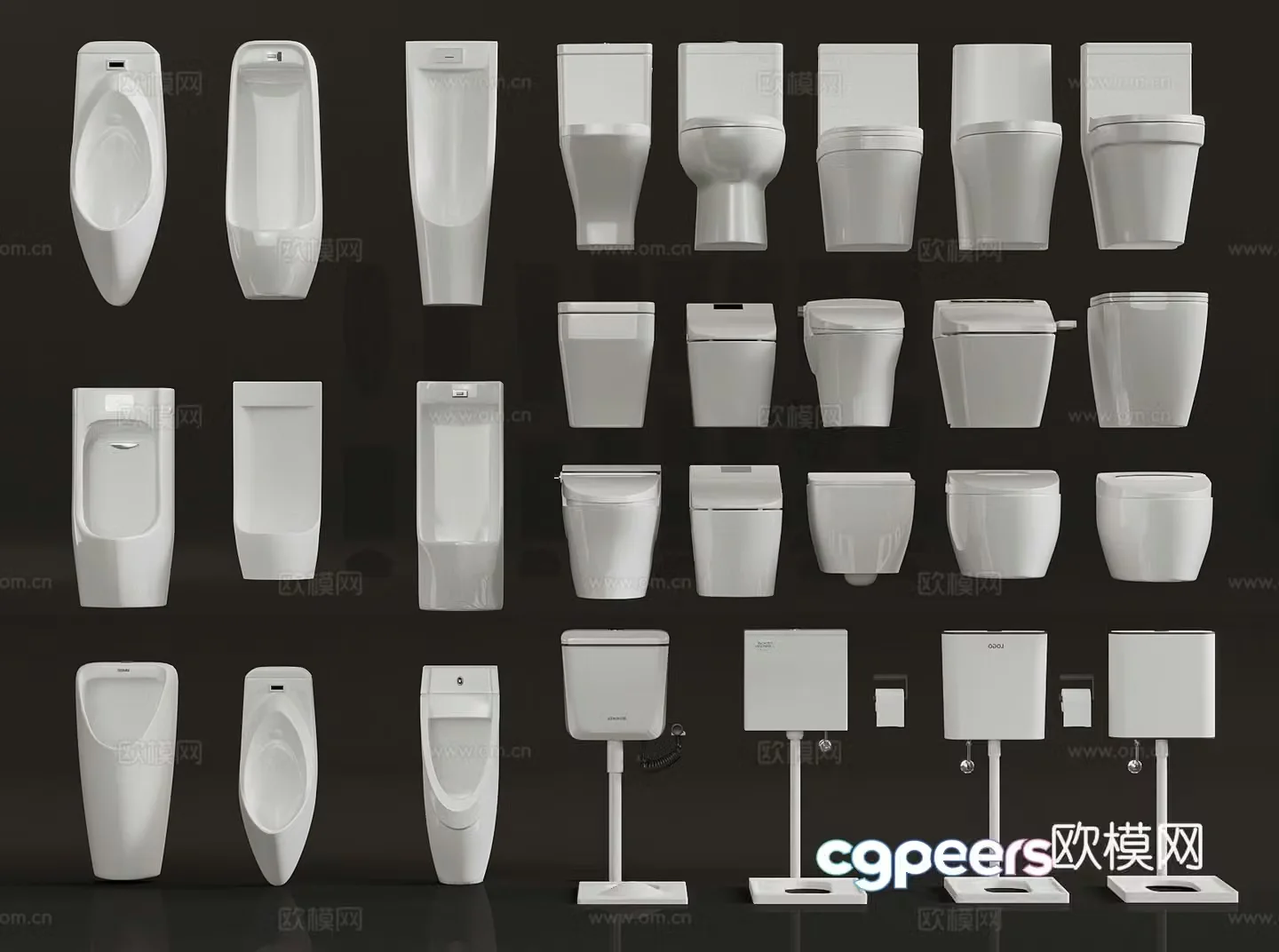 Modern toilet squat toilet 3d model