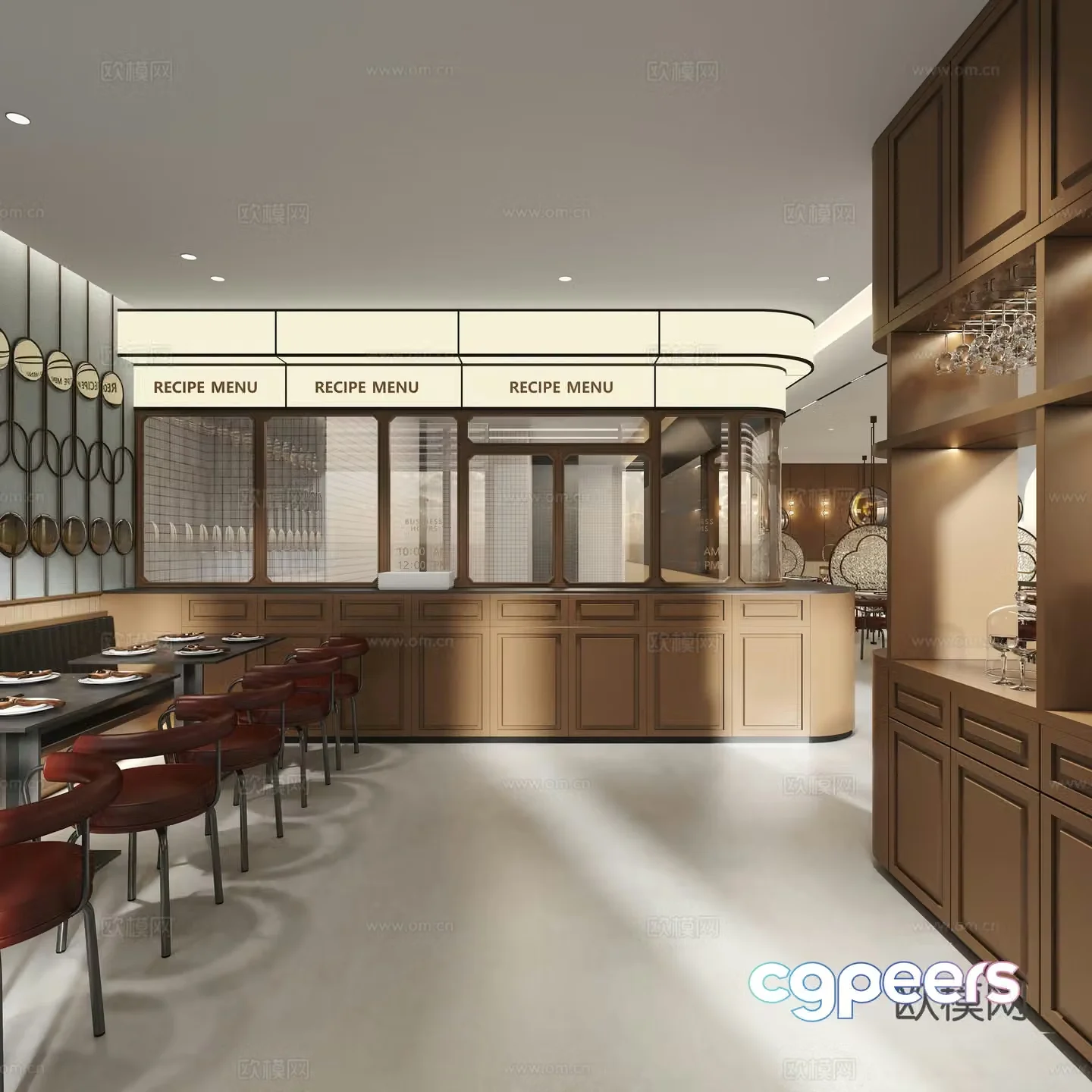 French fast food restaurant fast food restaurant 3d model