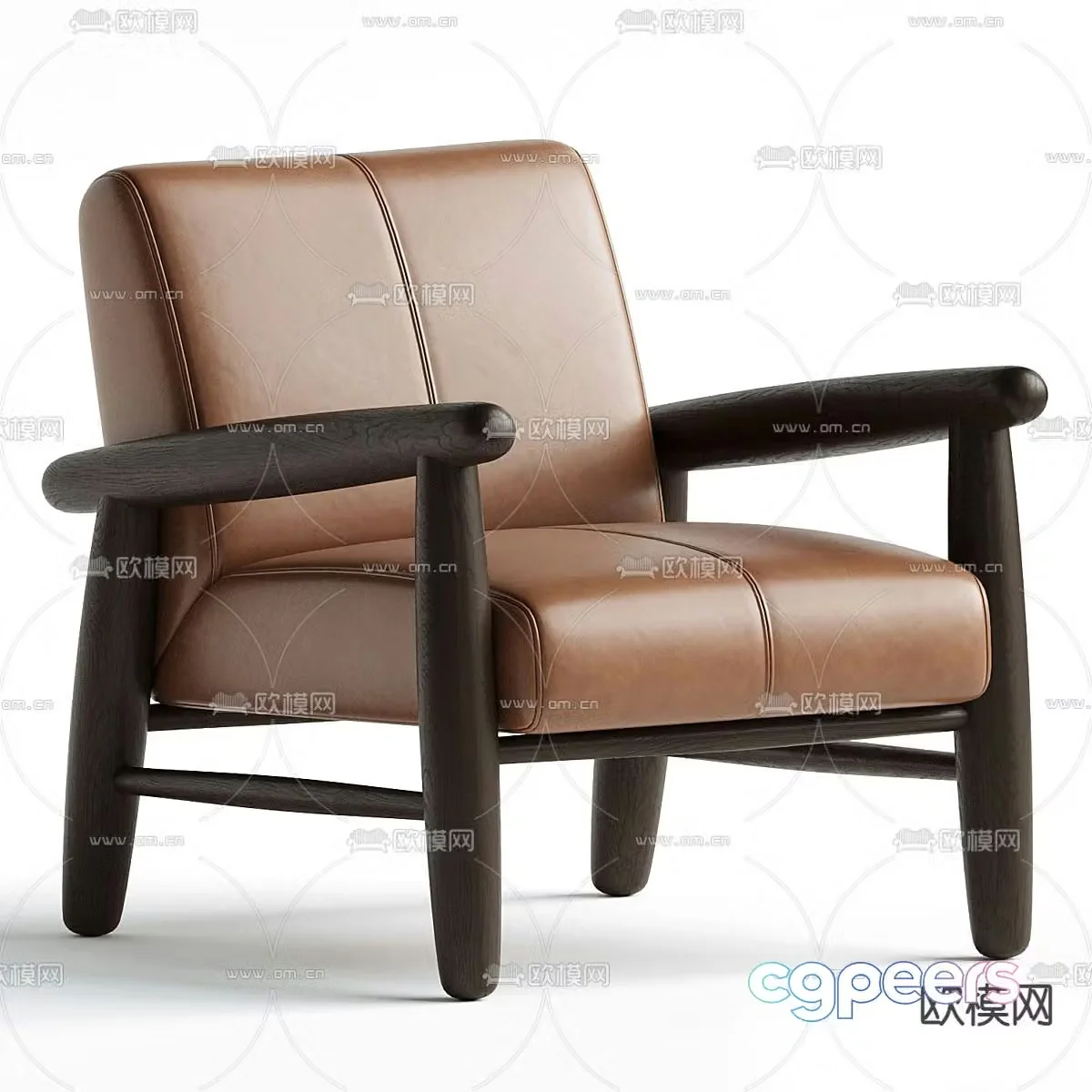 Leather chair leisure chair armchair 3d model