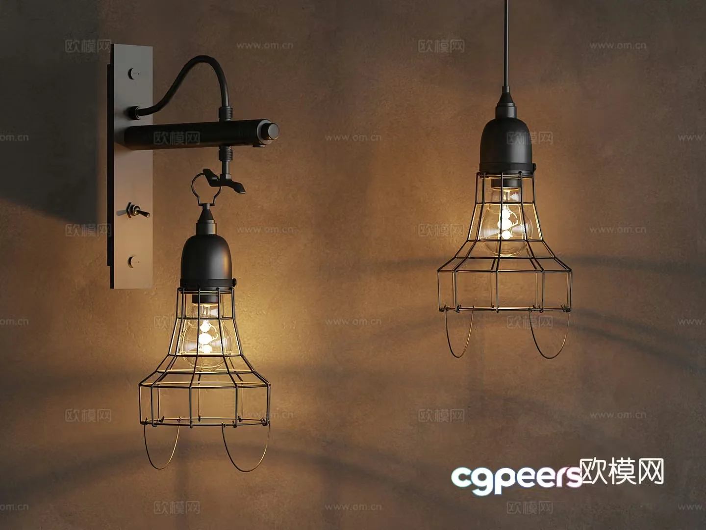 Chandelier Industrial style chandelier 3d model