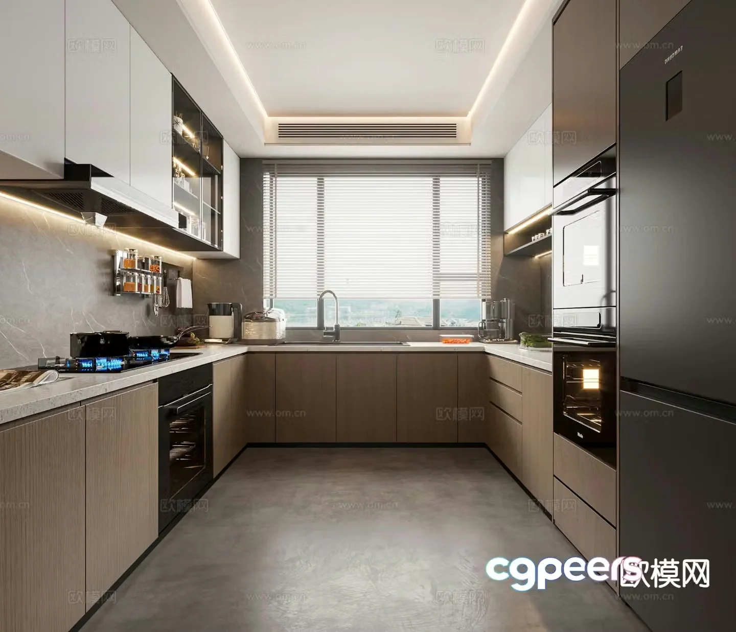 Italian kitchen cabinet 3d model