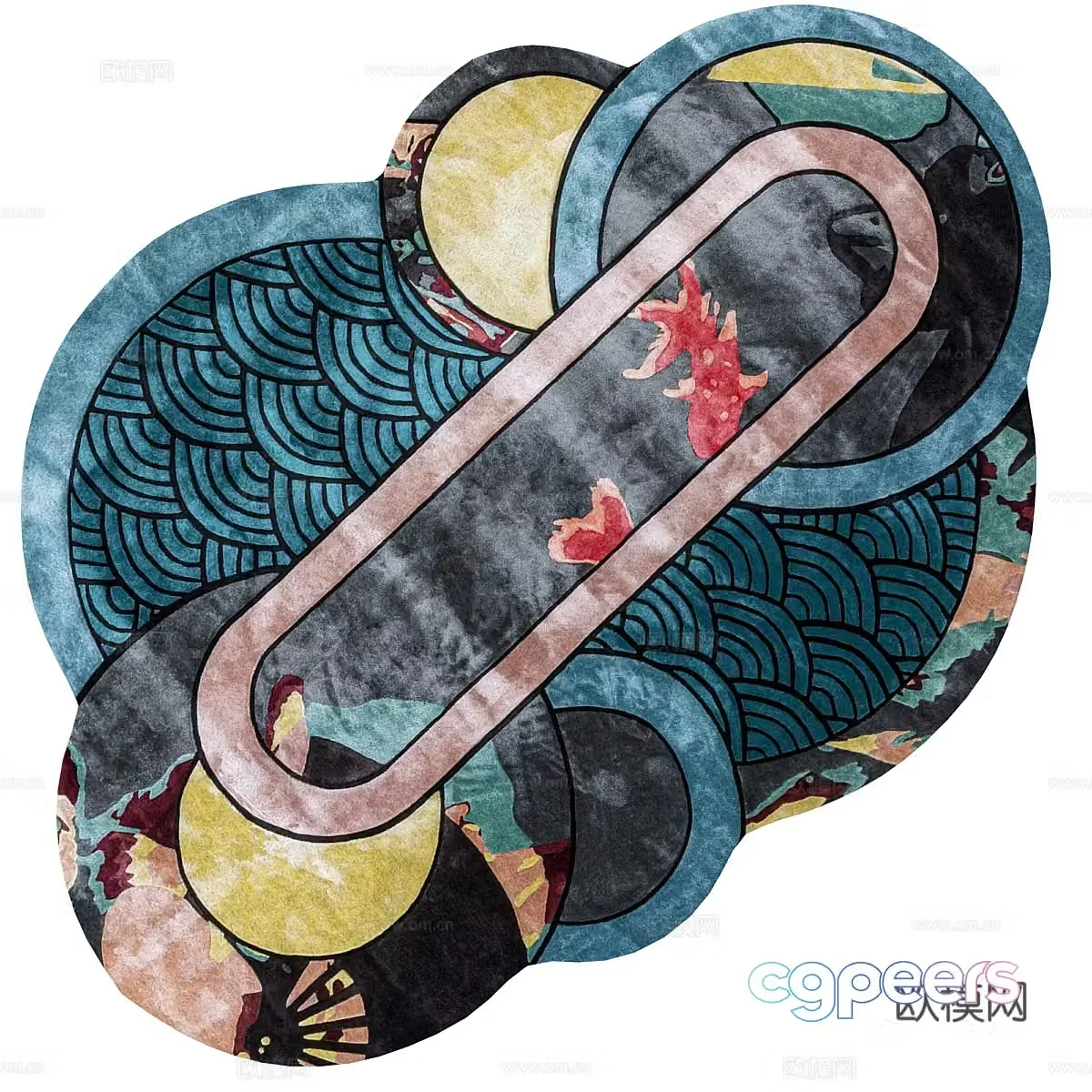 Special-shaped carpet Irregular carpet 3D model