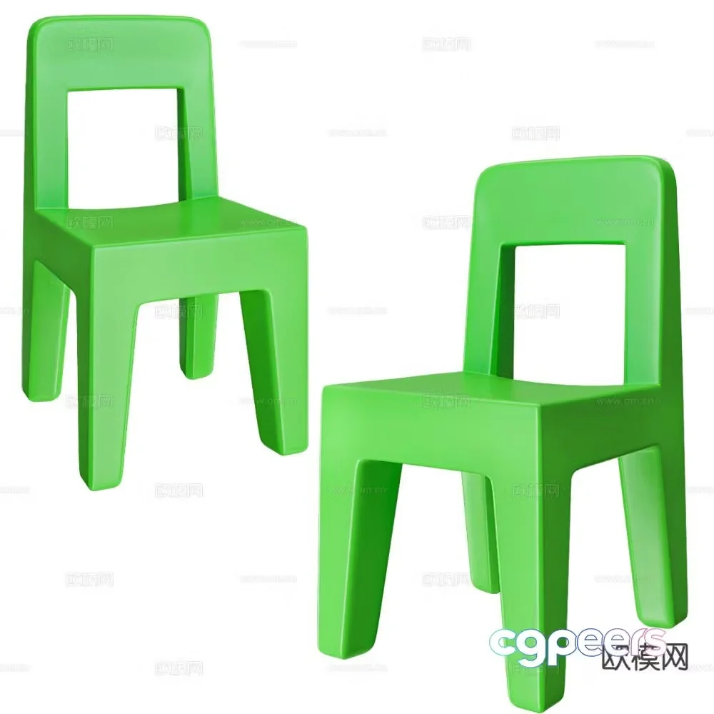 Magis children’s chair green chair 3d model