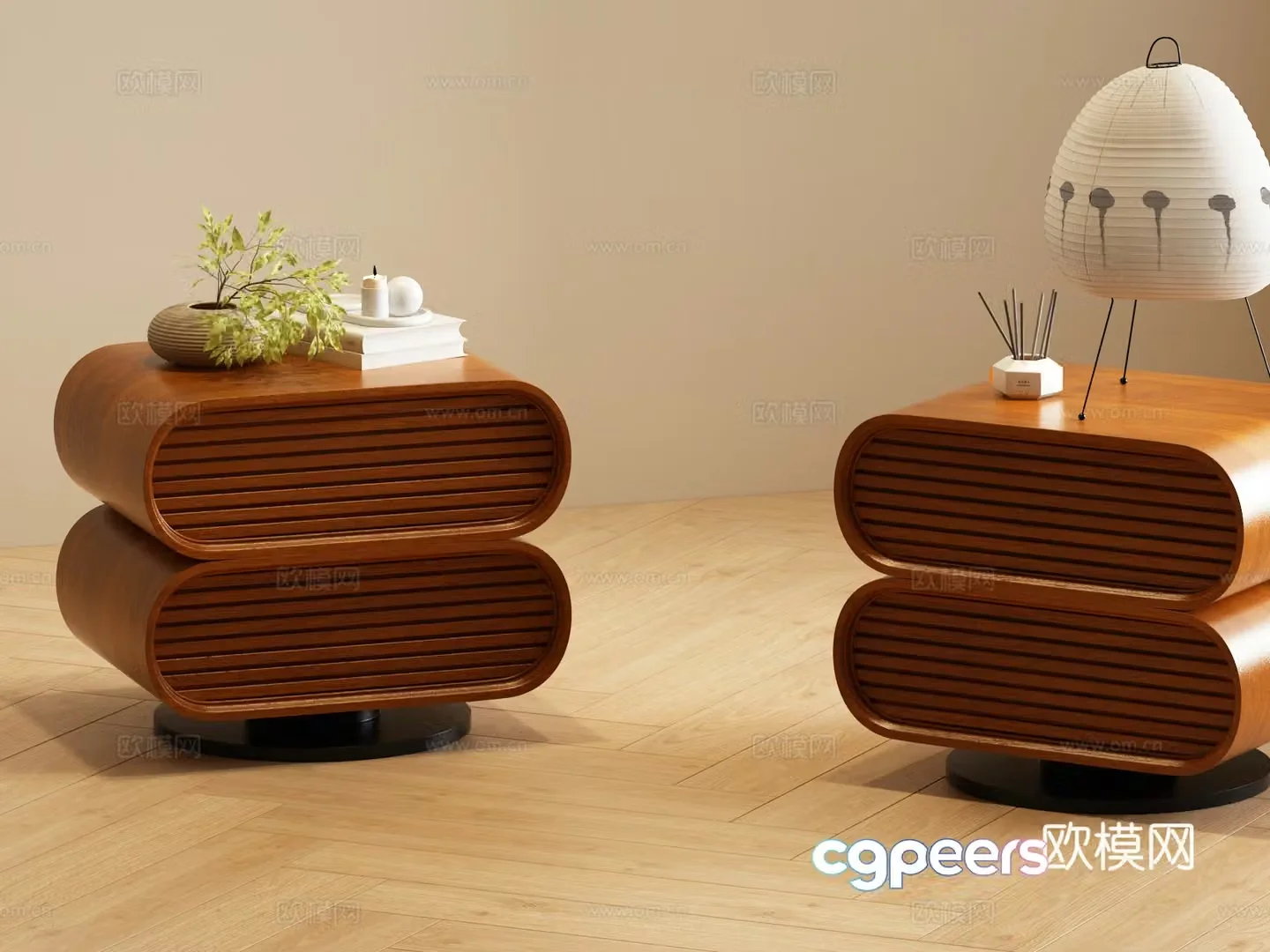 Modern medieval style bedside table 3D model