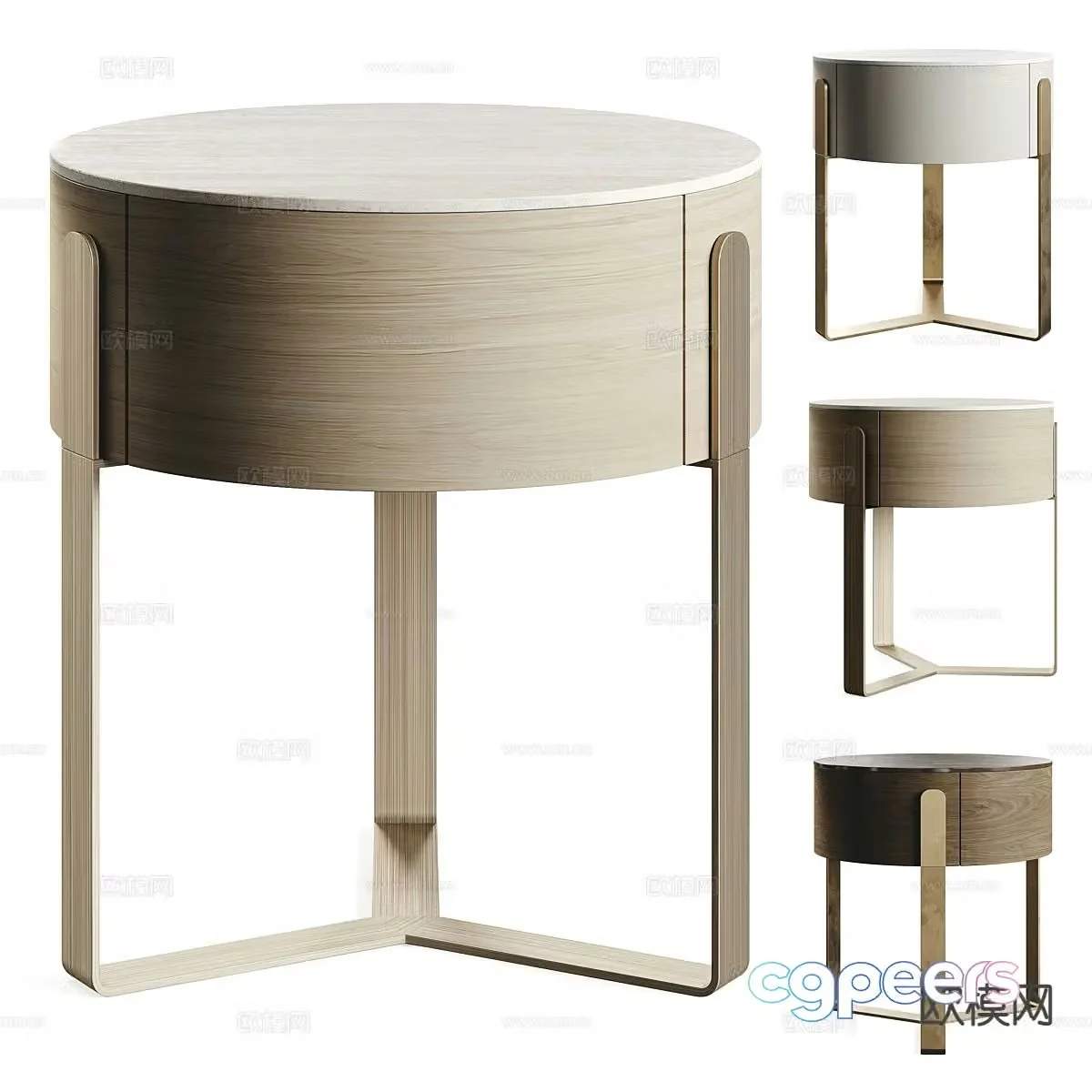 Capital AUREA modern round bedside table 3d model