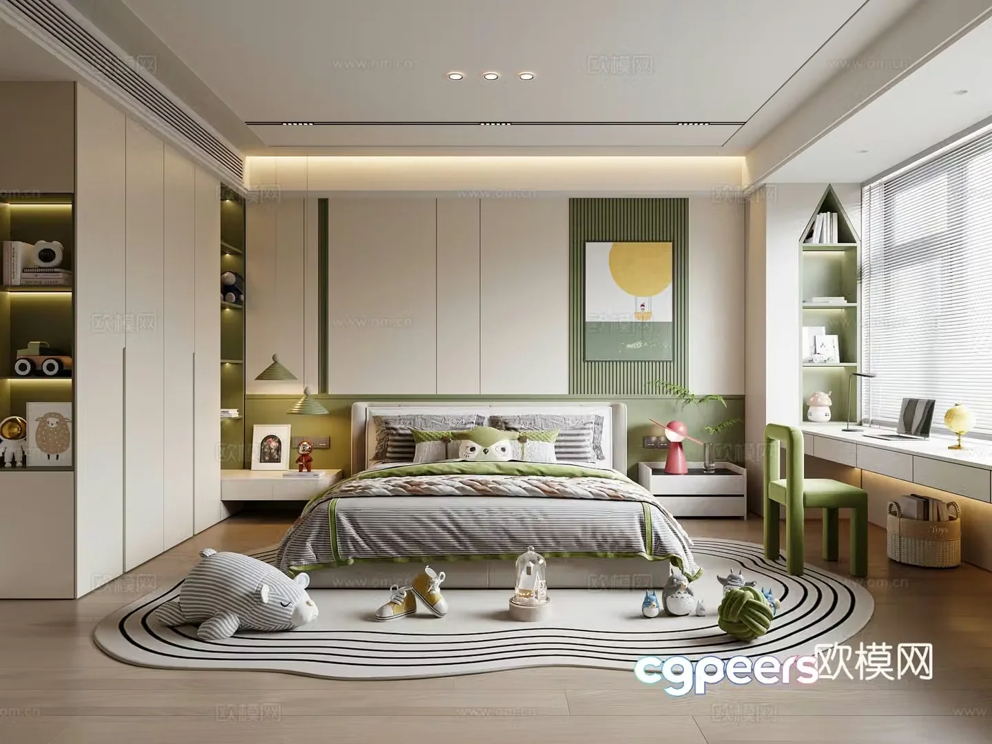 Modern universal children’s room children’s bed 3d model