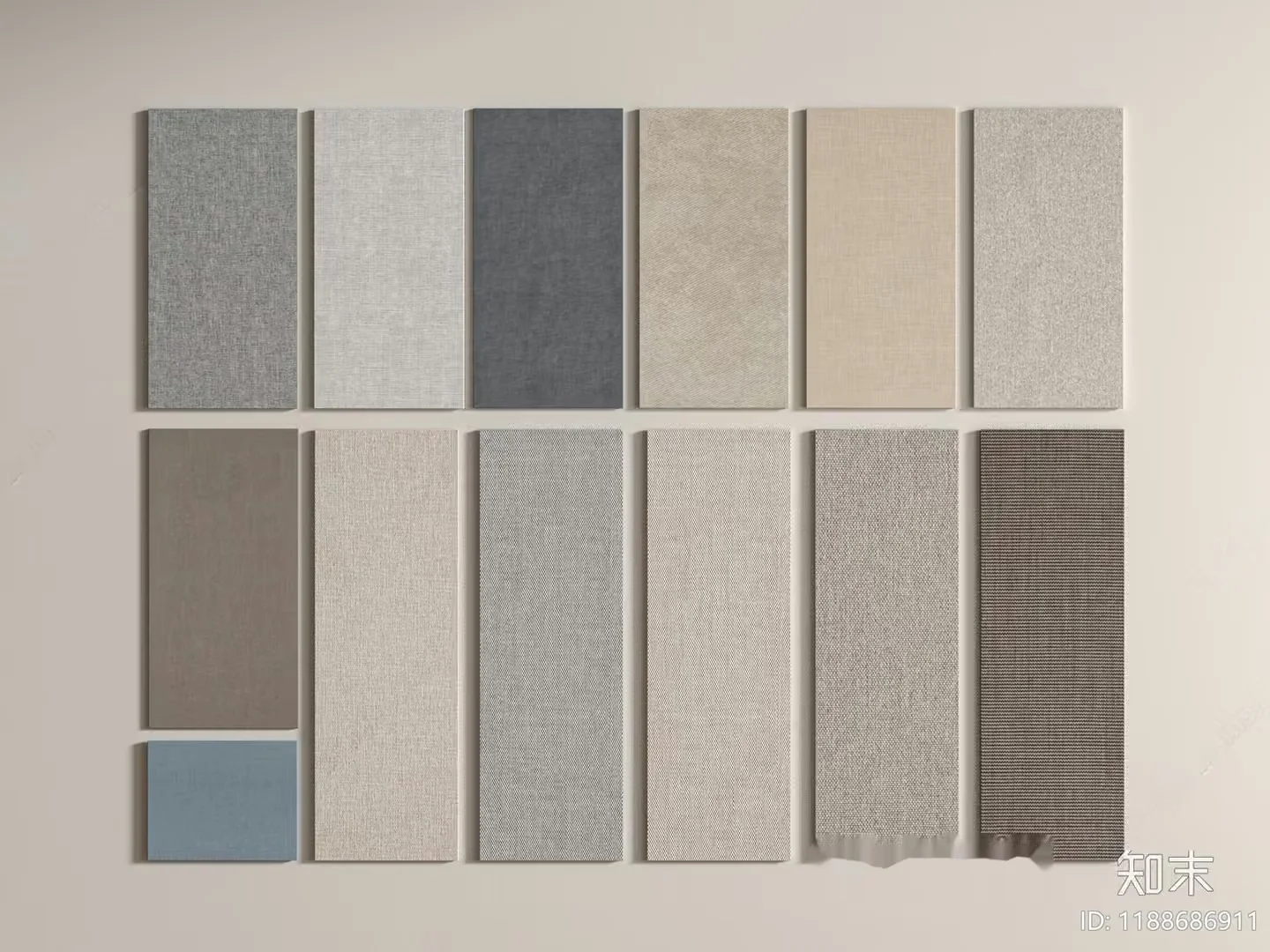 A Collection Of Fabric Swatches 3D Model – 16964 – VRAY Render