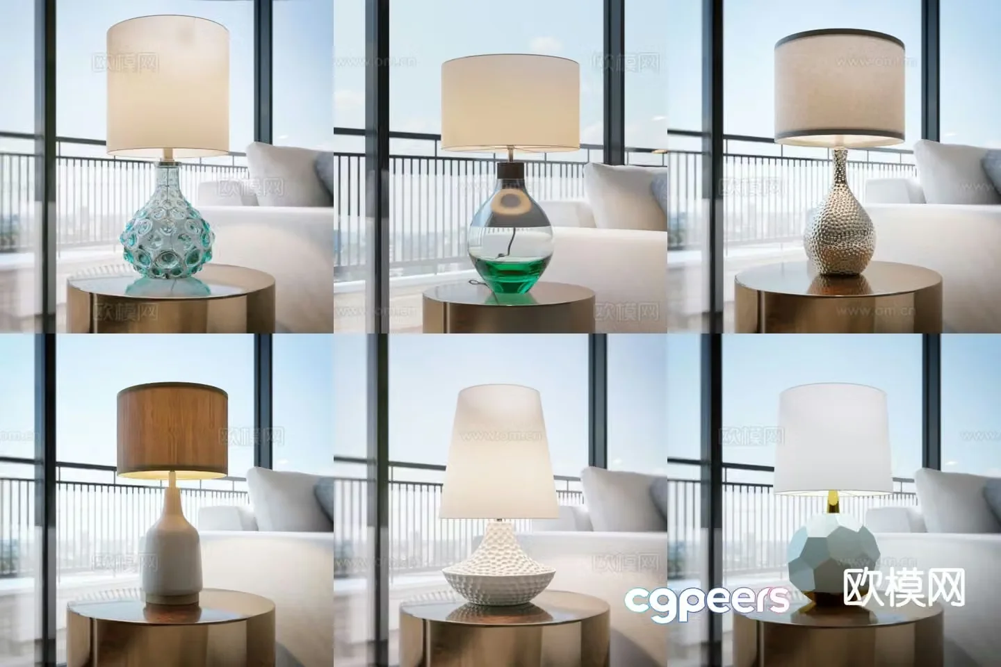 Nordic table lamp glass table lamp 3d model