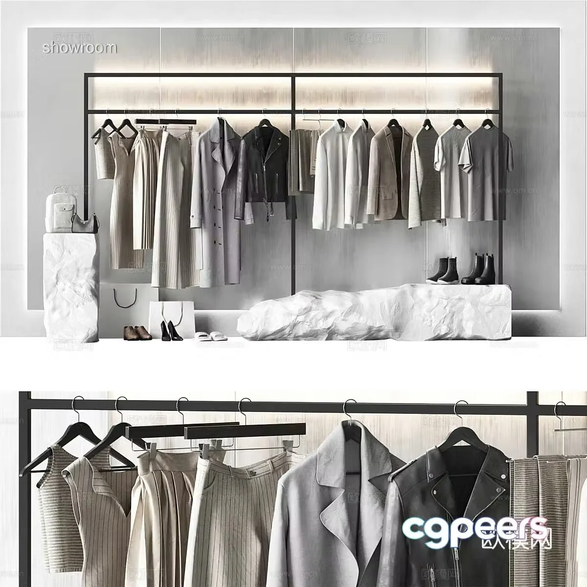 Clothing store clothes hanger 3d model