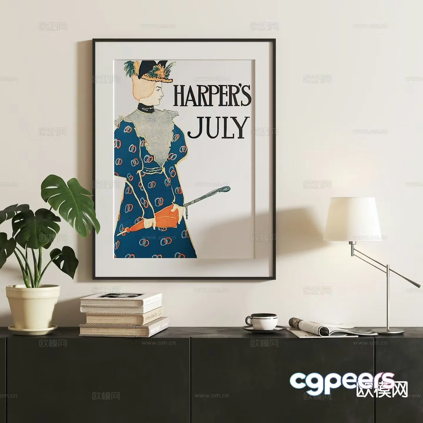 French art hanging painting character hanging painting 3d model
