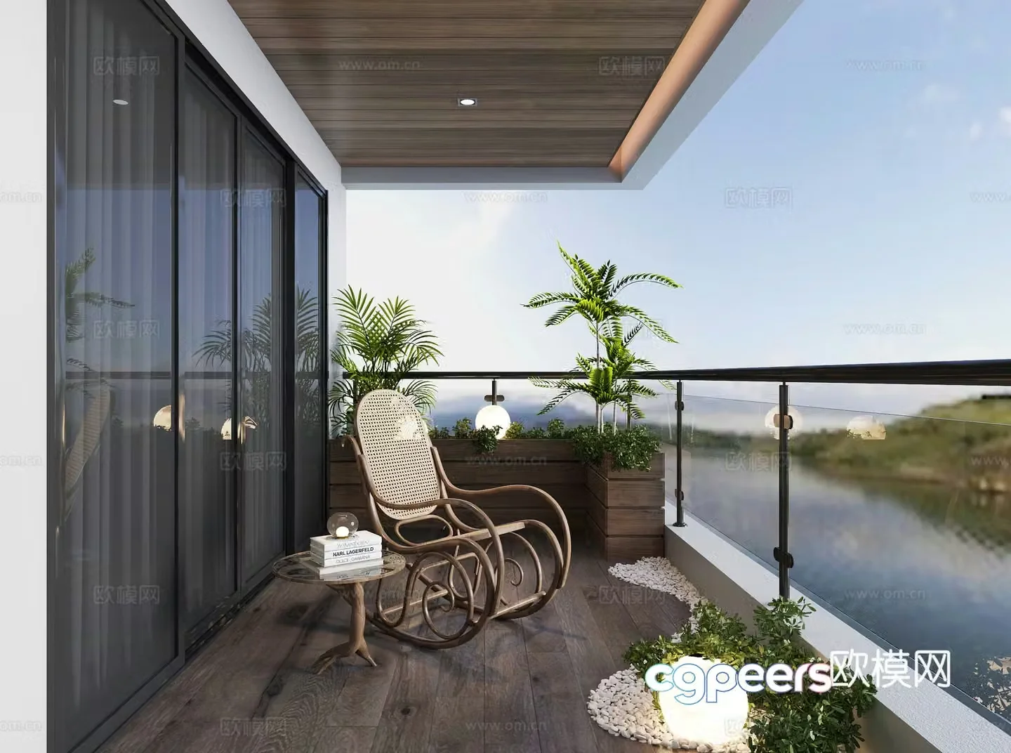 Modern balcony 3d model