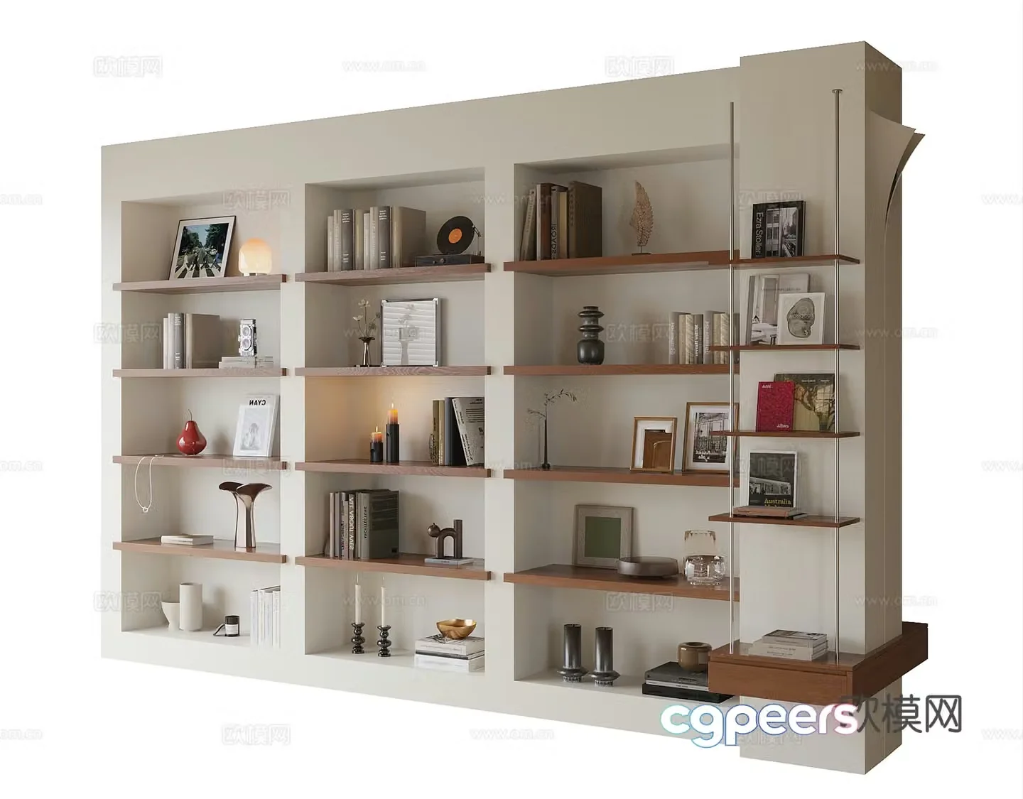 Modern bookcase 3d model