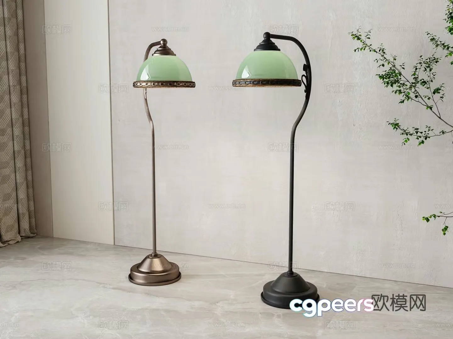 American floor lamp 3d model