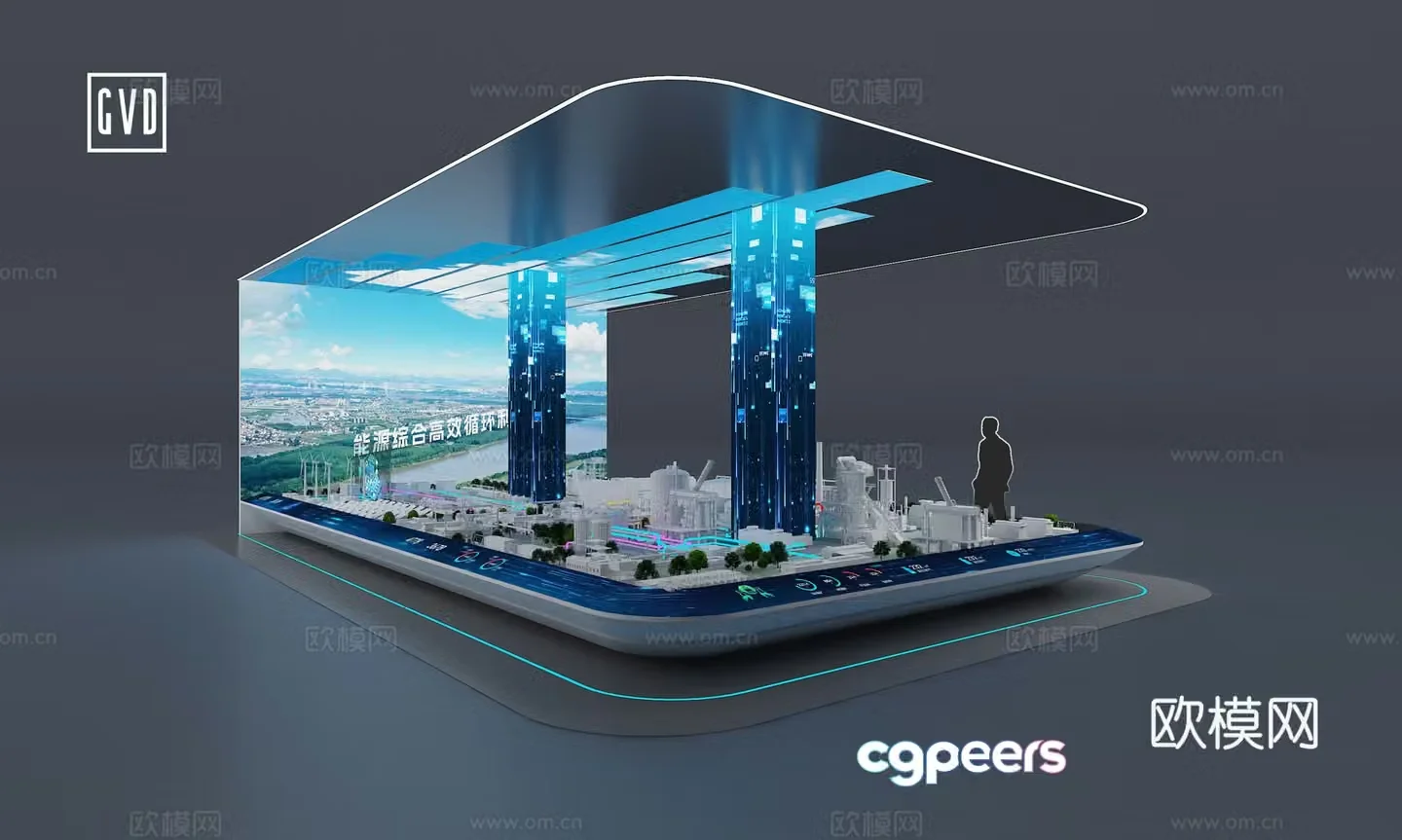 Modern Technology Exhibition Hall Electronic Sand Table Digital Sand Table Steel Metallurgical Process Steel Sheng 3D Model